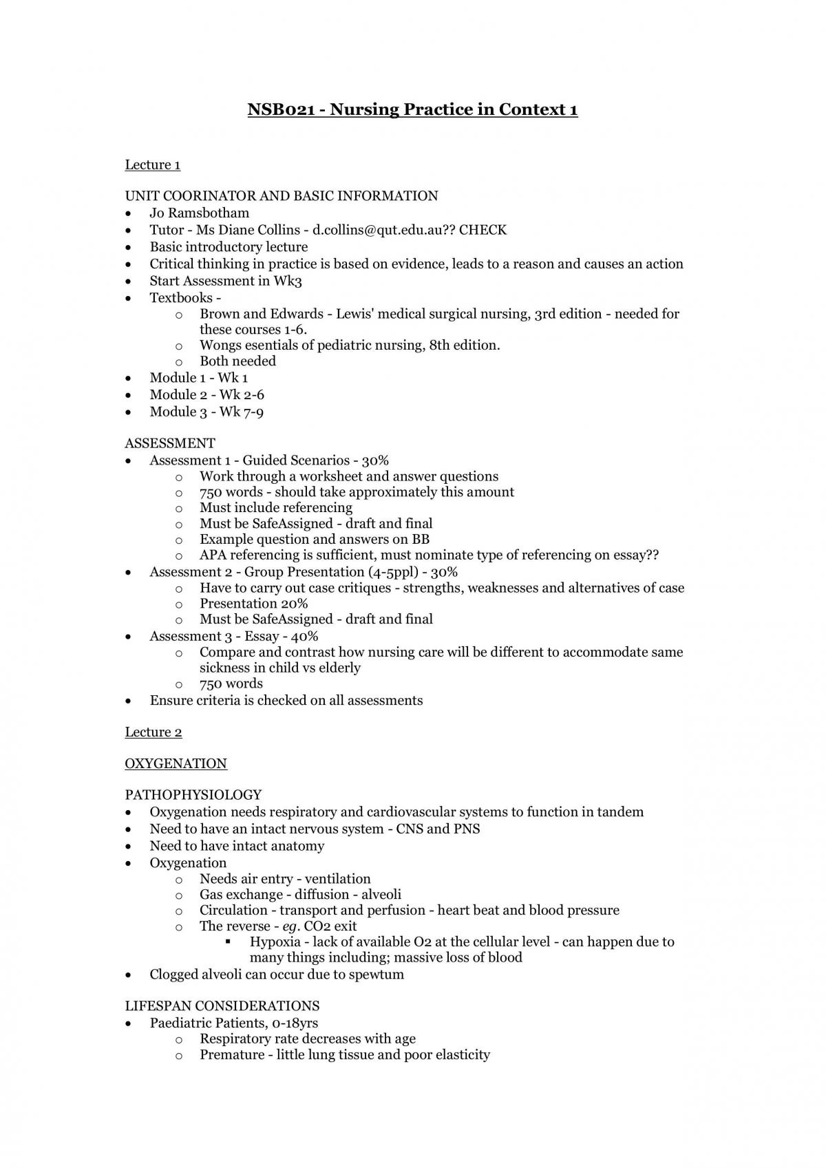 Nursing Practice in Context 1 Complete Study Notes - Page 1