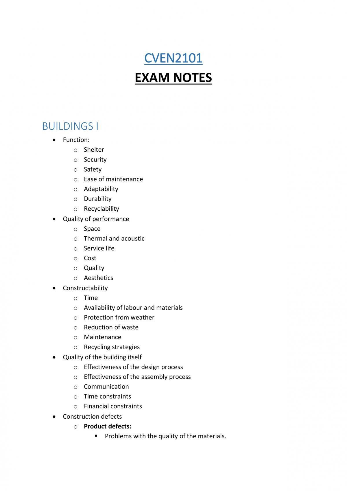 CVEN2101 Notes - Page 1
