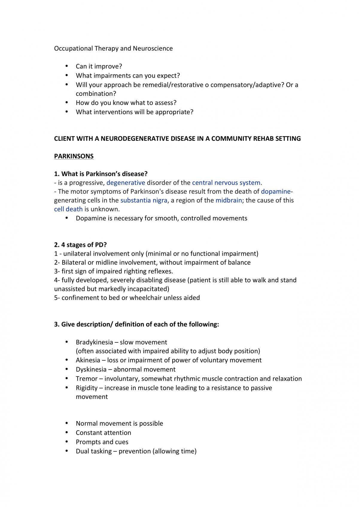 Background of neuroscience in relation to occupational therapy - Page 1