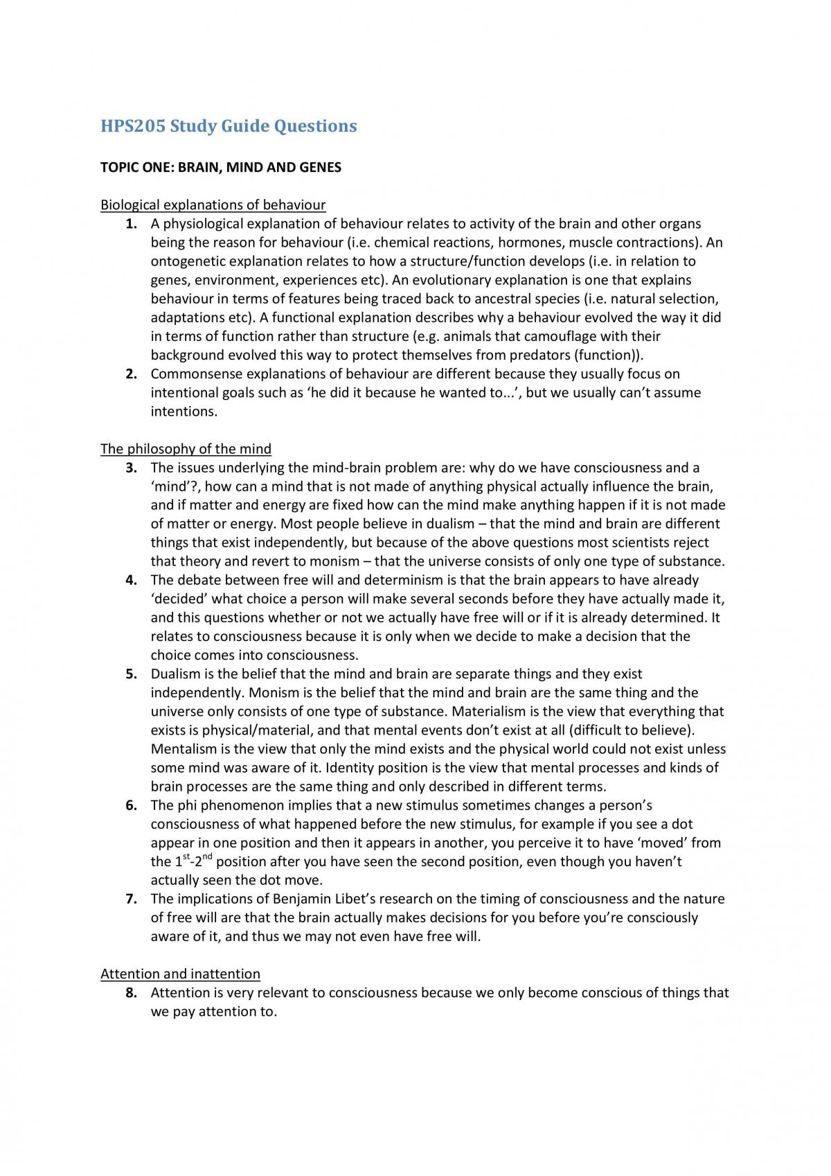 HPS205 Semester notes - Page 1