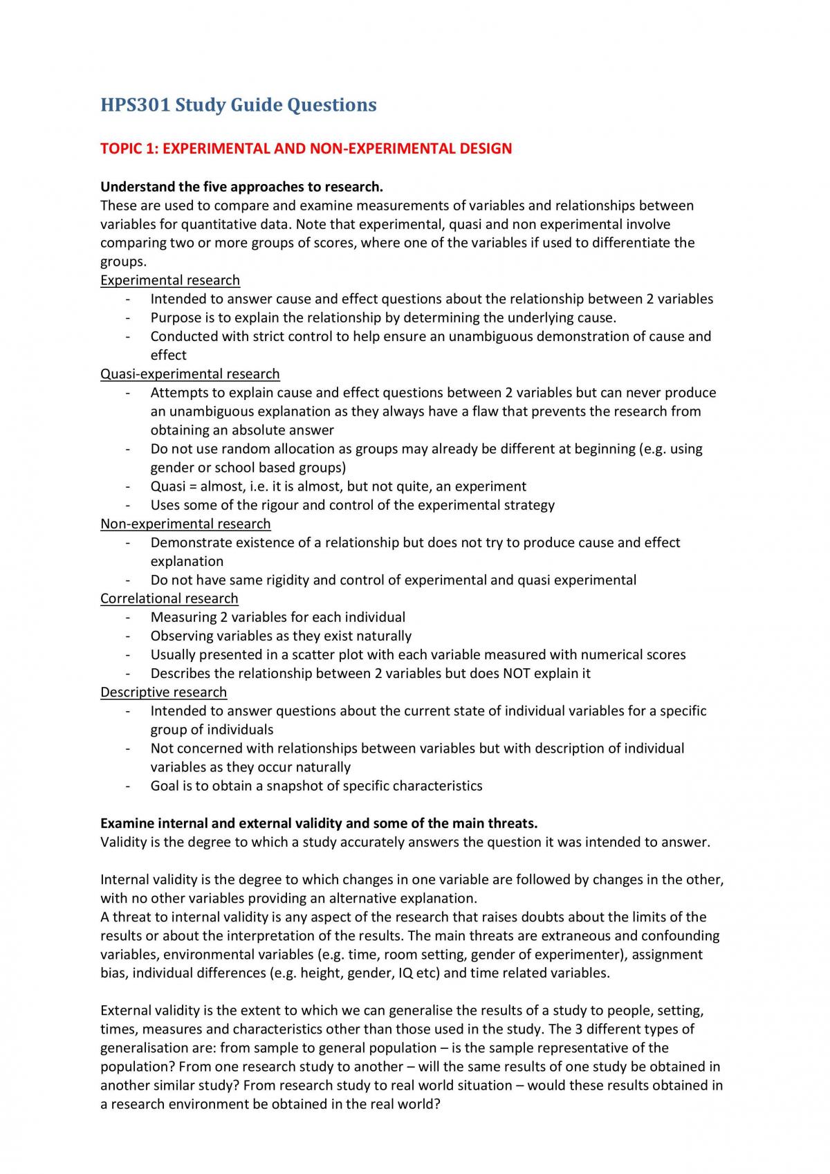 HPS301 Notes - Page 1