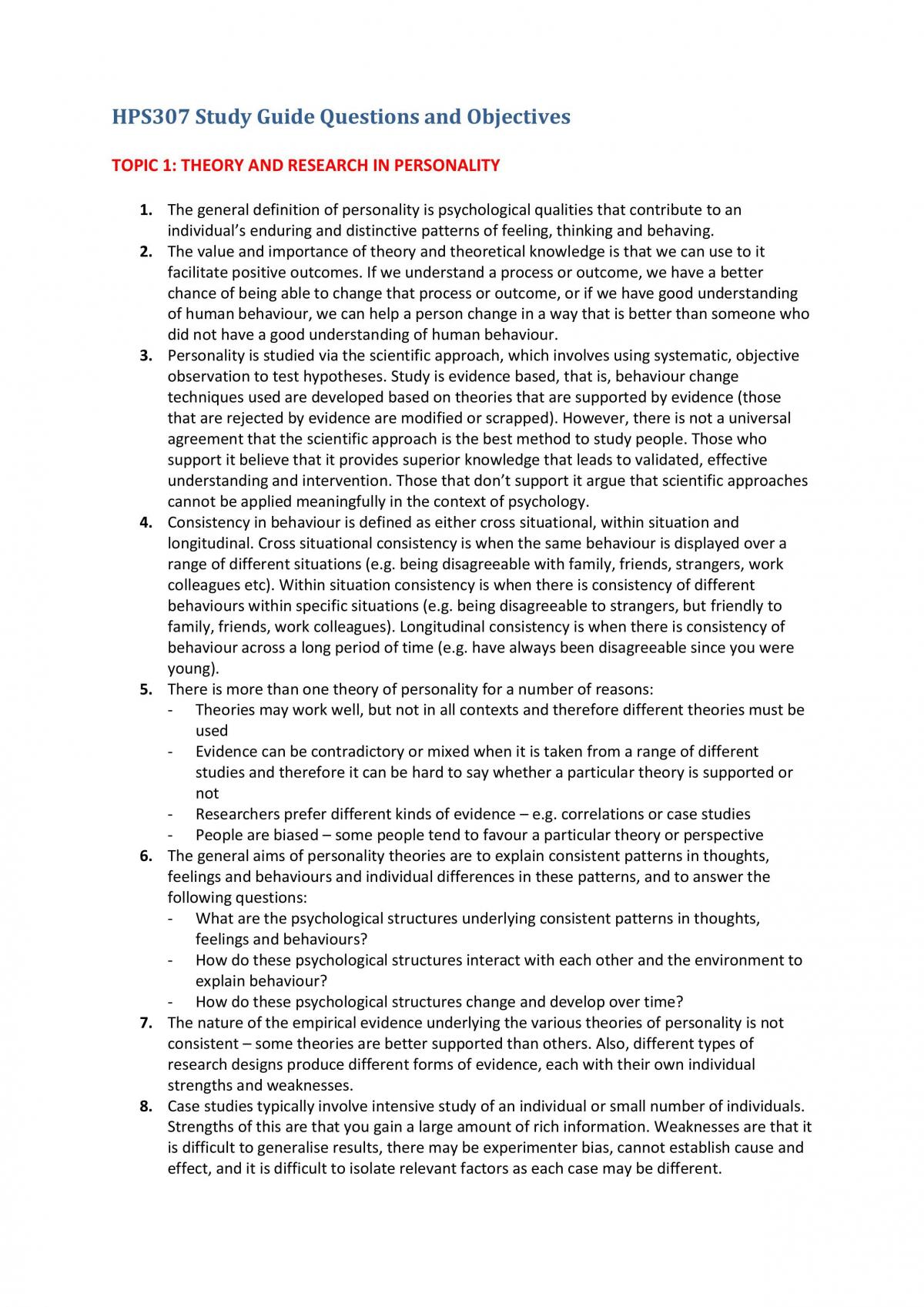 Personality Semester Notes - Page 1