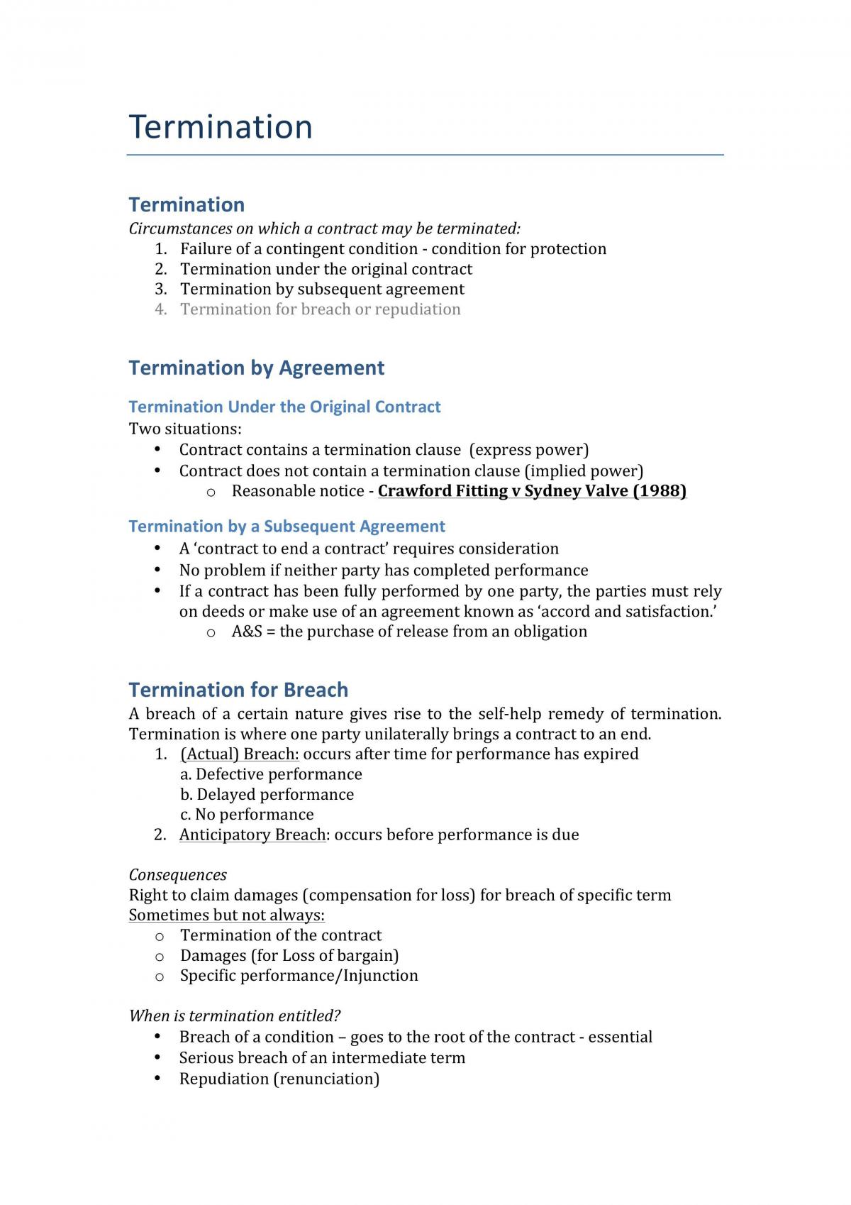 Contract B Entire Course Notes - Page 1