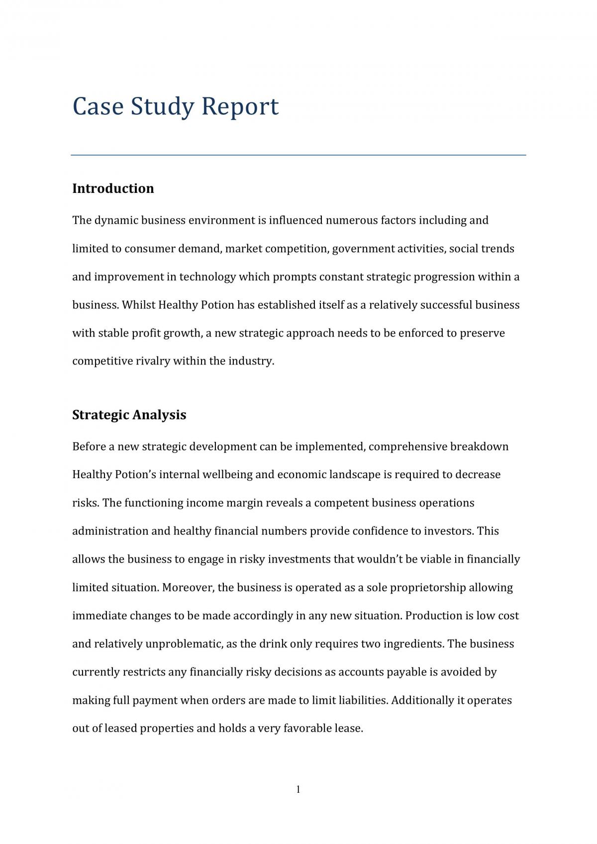 BUSS1001 Case Study  - Page 1