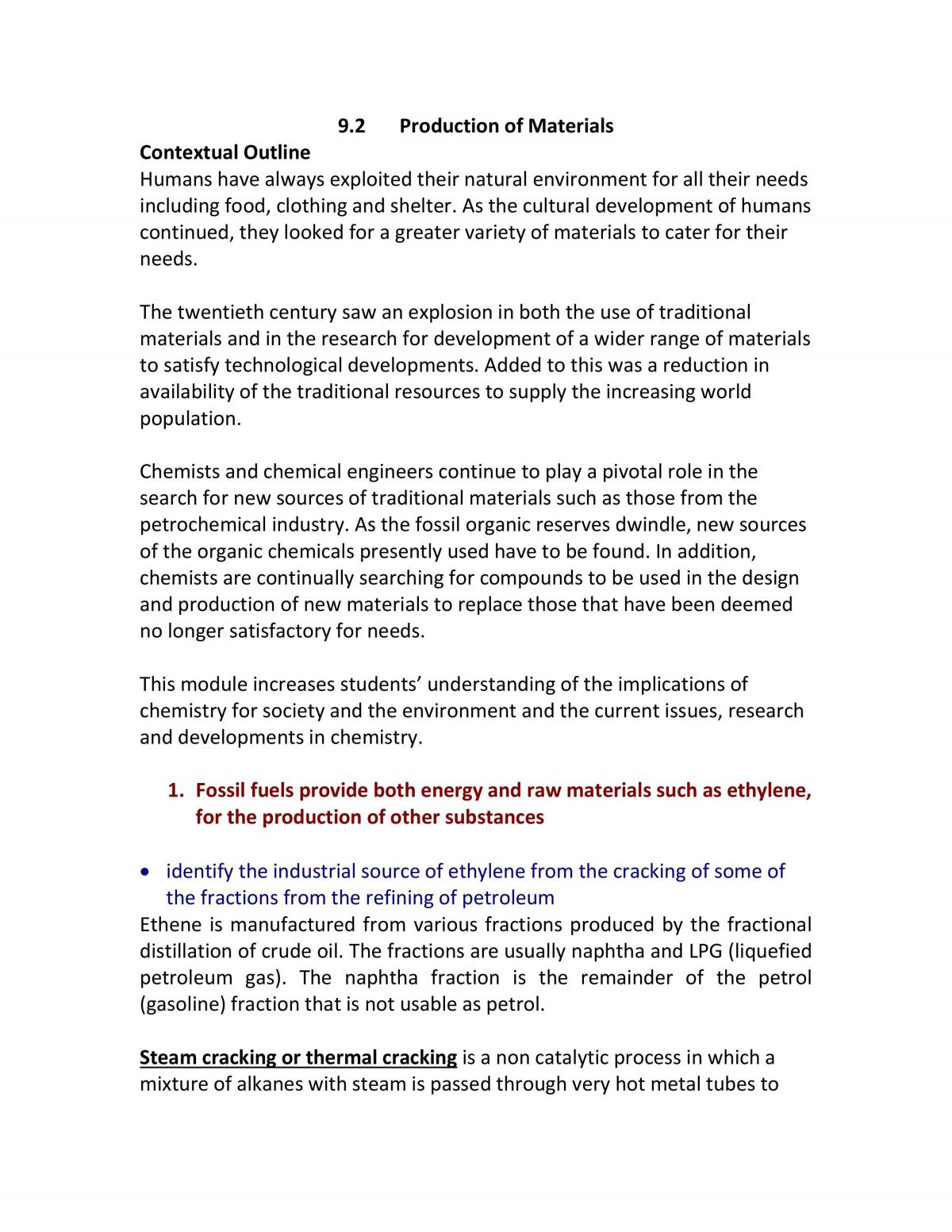 HSC Chemistry Notes - Page 1