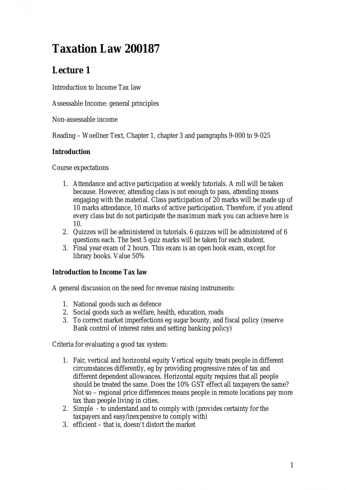 Course Notes Summary - Page 1