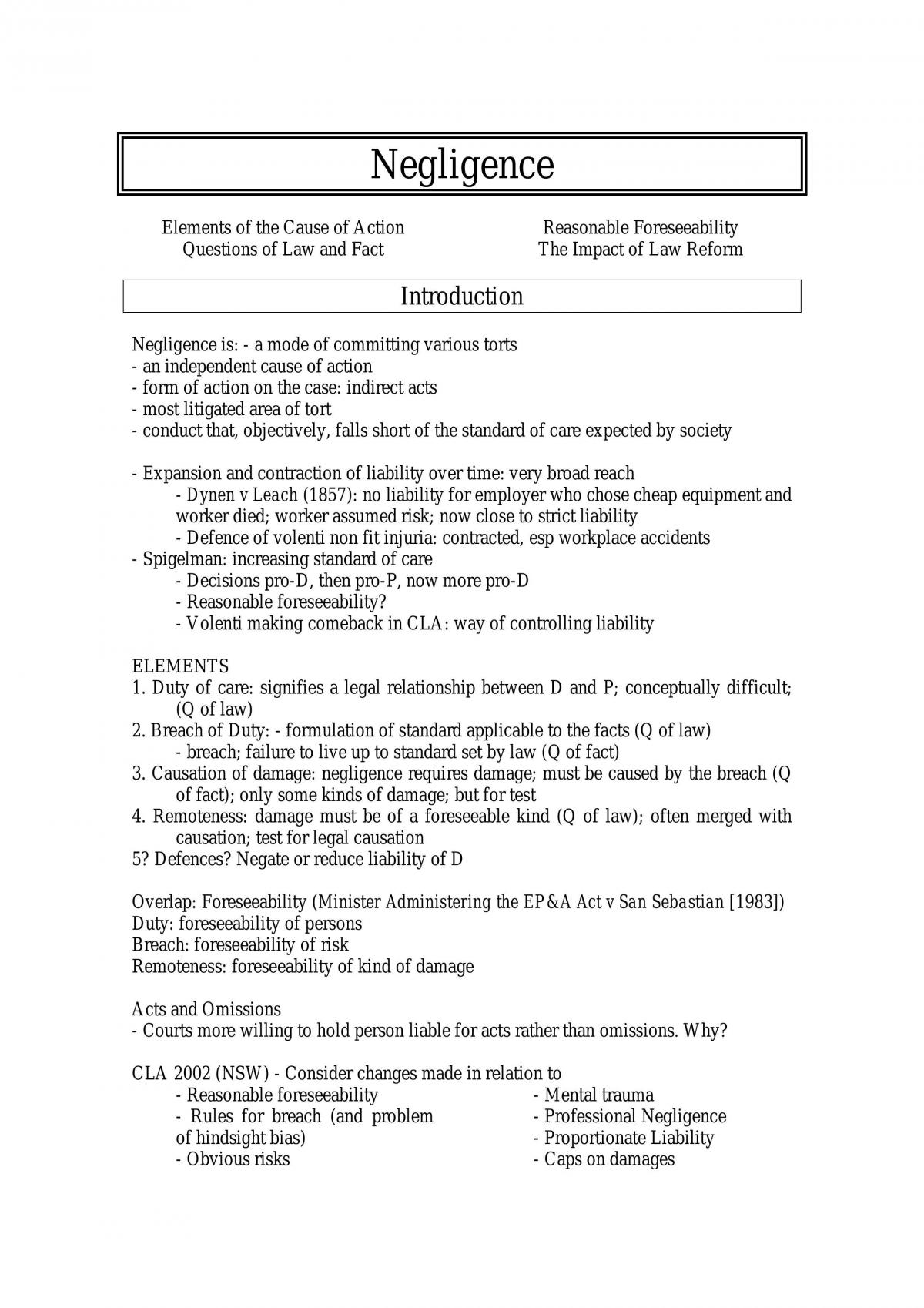 Torts Notes - Page 1
