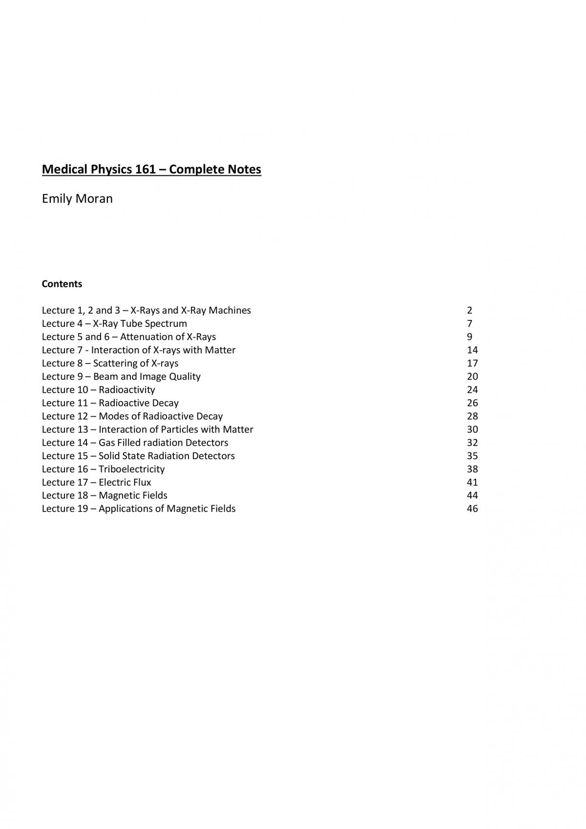 Medical Physics 161 - Complete Notes - Page 1