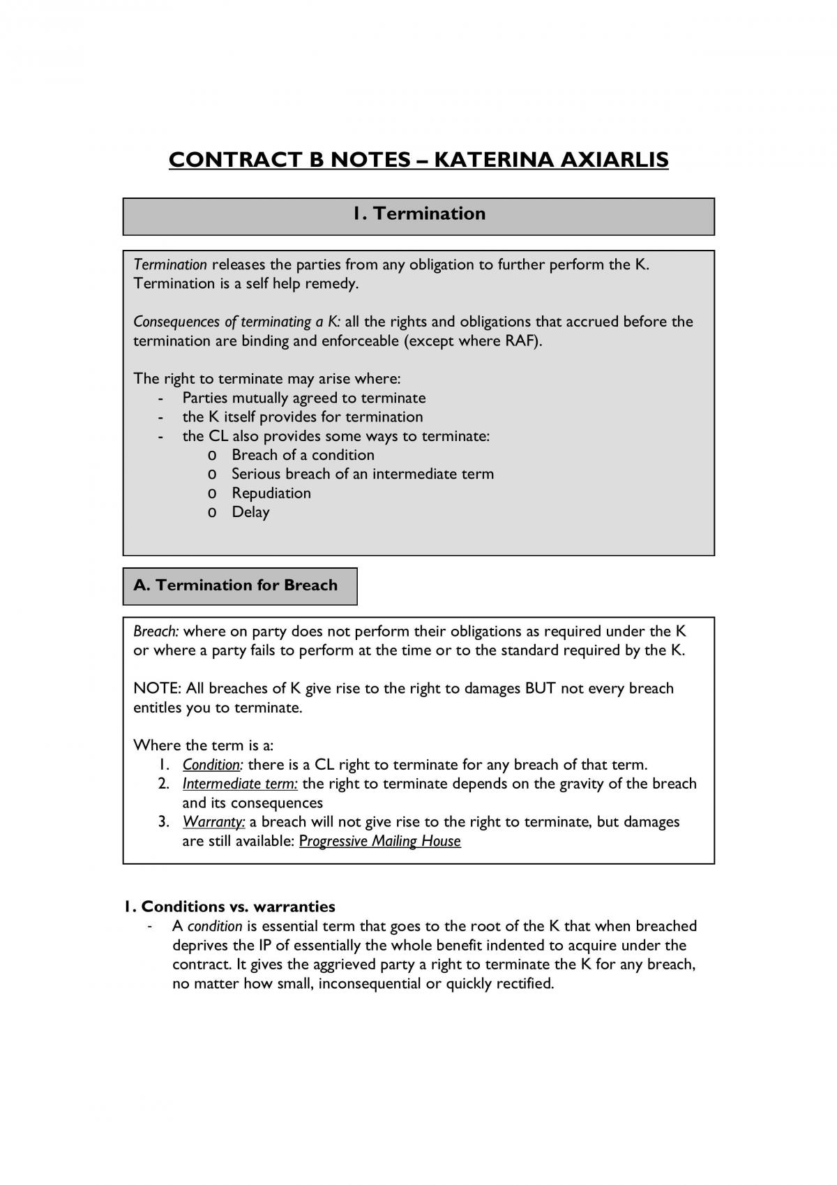 Terminaton For Breach - Page 1