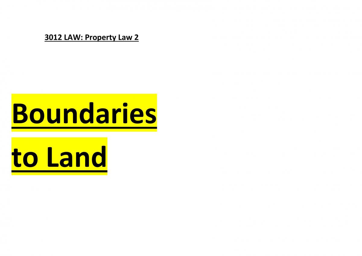 Property Law 2 Complete Notes - Page 1