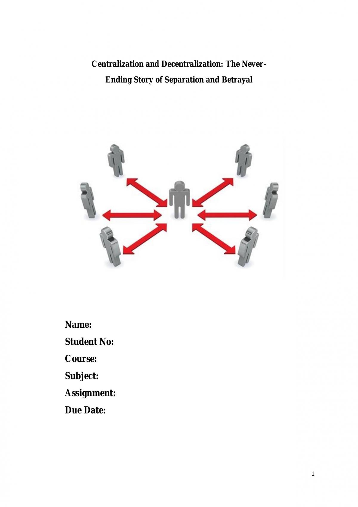 Centralization and Decentralization - Page 1