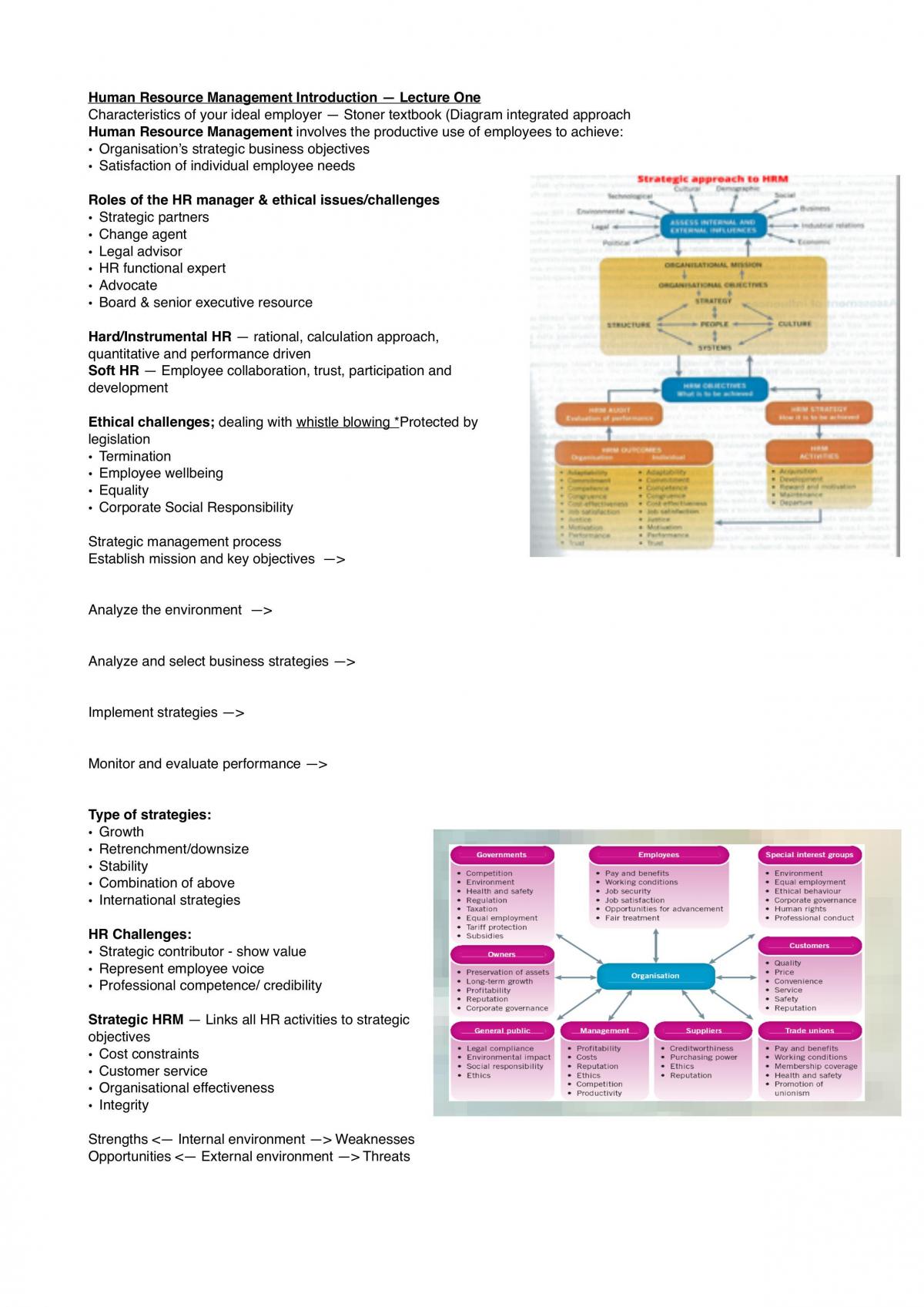 Human Resource Management Introduction Study Notes - Page 1