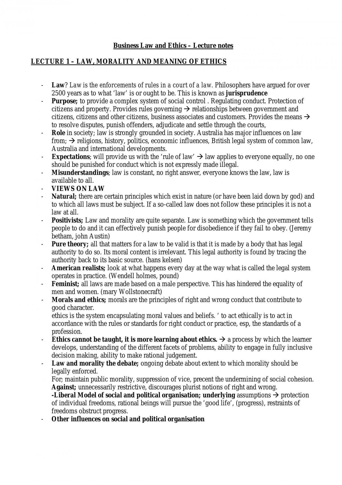 Blethics Notes For 1St Year - Page 1
