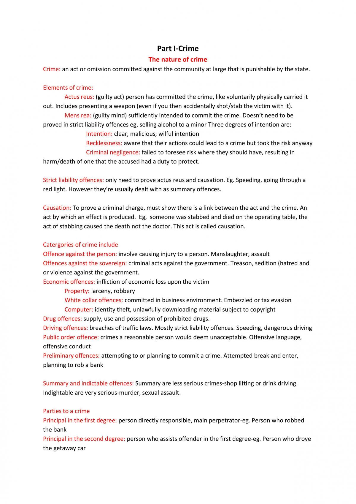 Notes on the Crime Section - Page 1