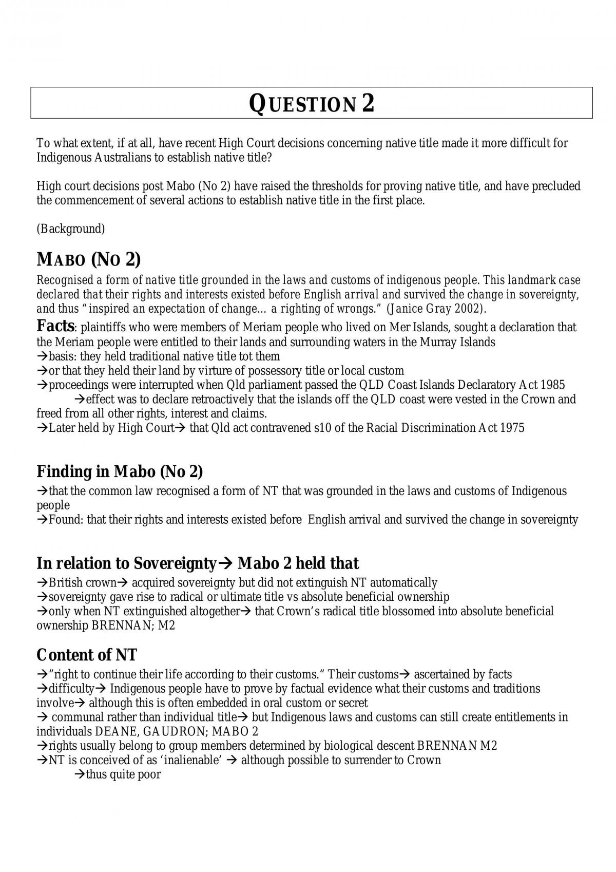 Native Title Notes - Page 1