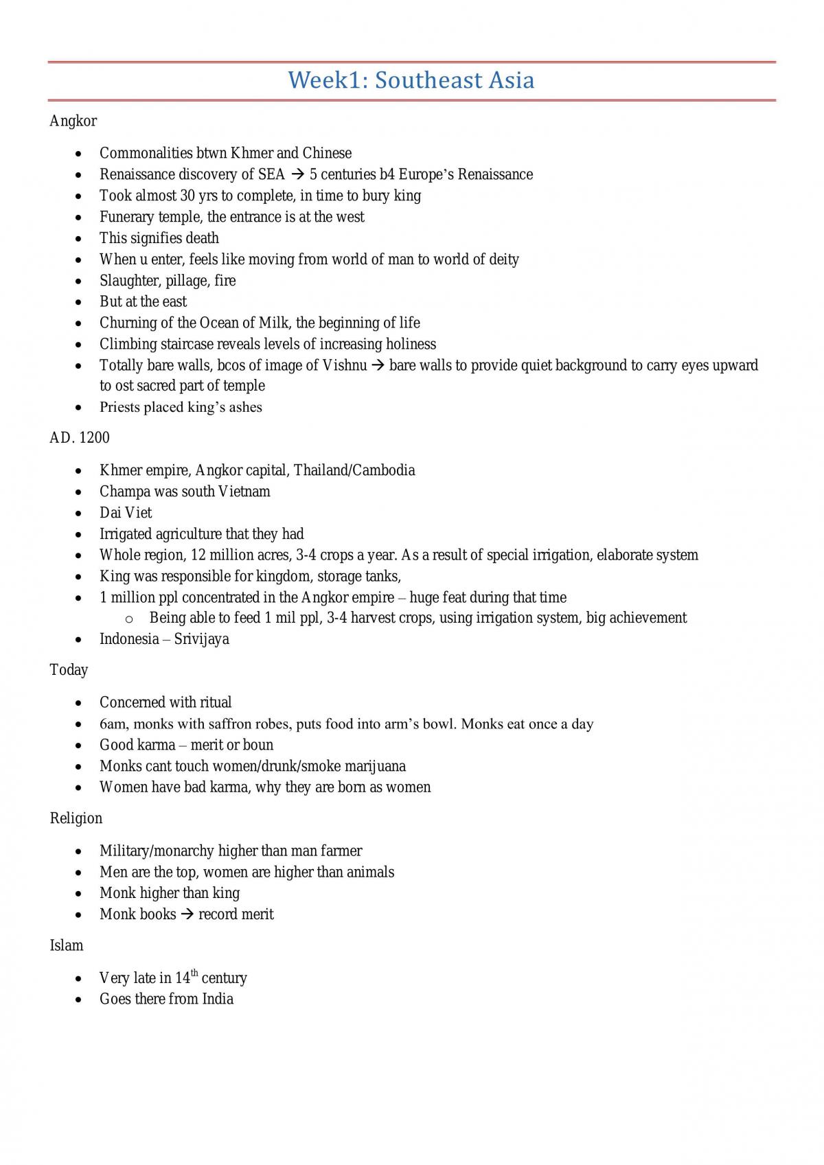 Concepts of Asia Course Notes - Page 1
