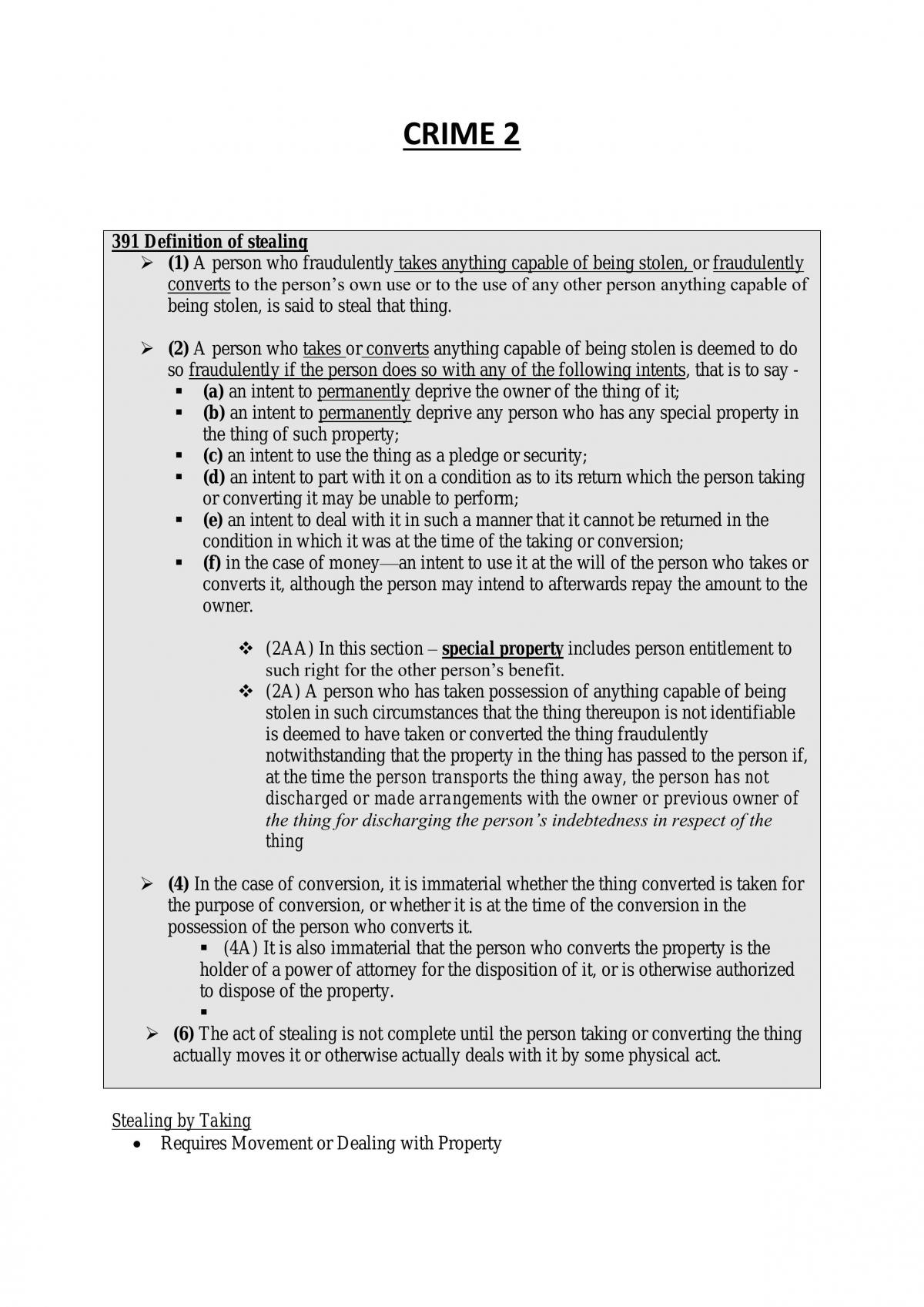 Crime 2 Notes - Page 1