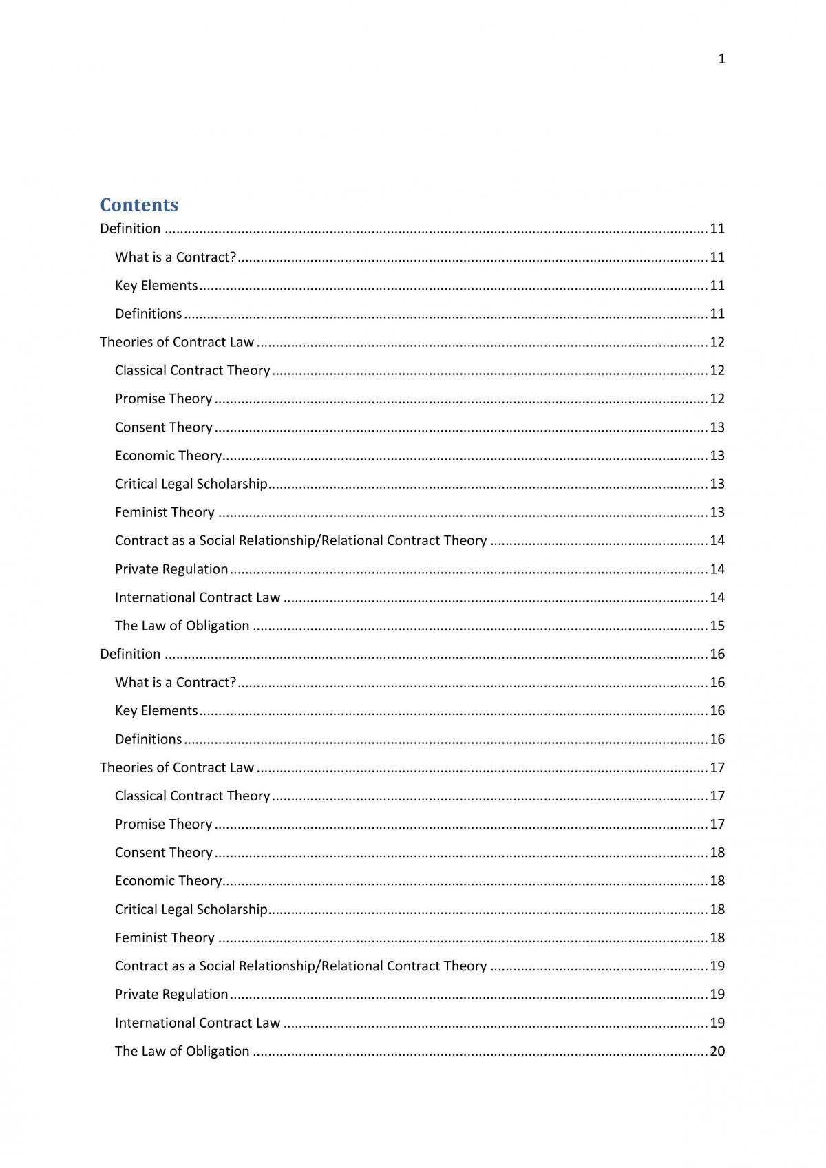 Contracts Full Exam Notes  - 358 Pages - Page 1