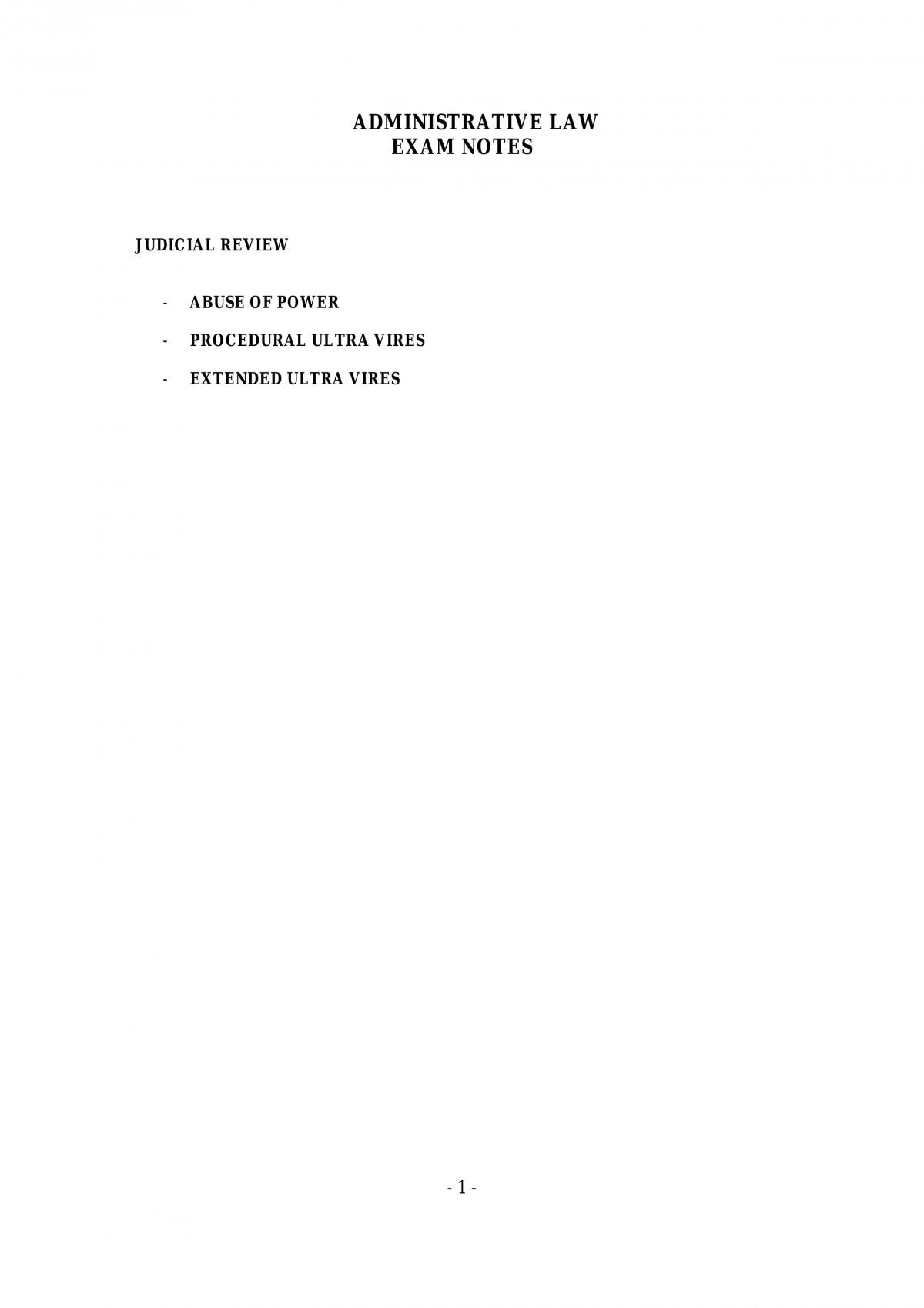 Administrative Law Notes - Page 1
