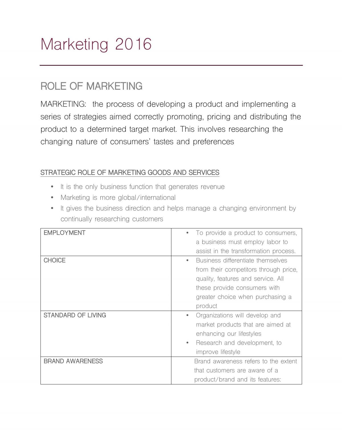 Marketing Notes 2016 - Page 1