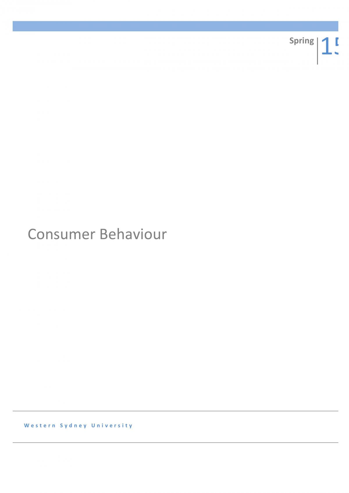 Consumer Behaviour Notes  - Page 1
