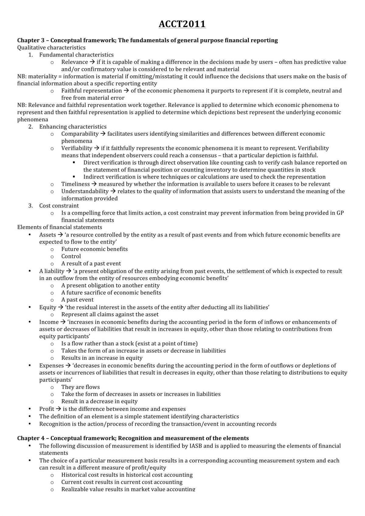 Financial Accounting A Study Notes - Page 1
