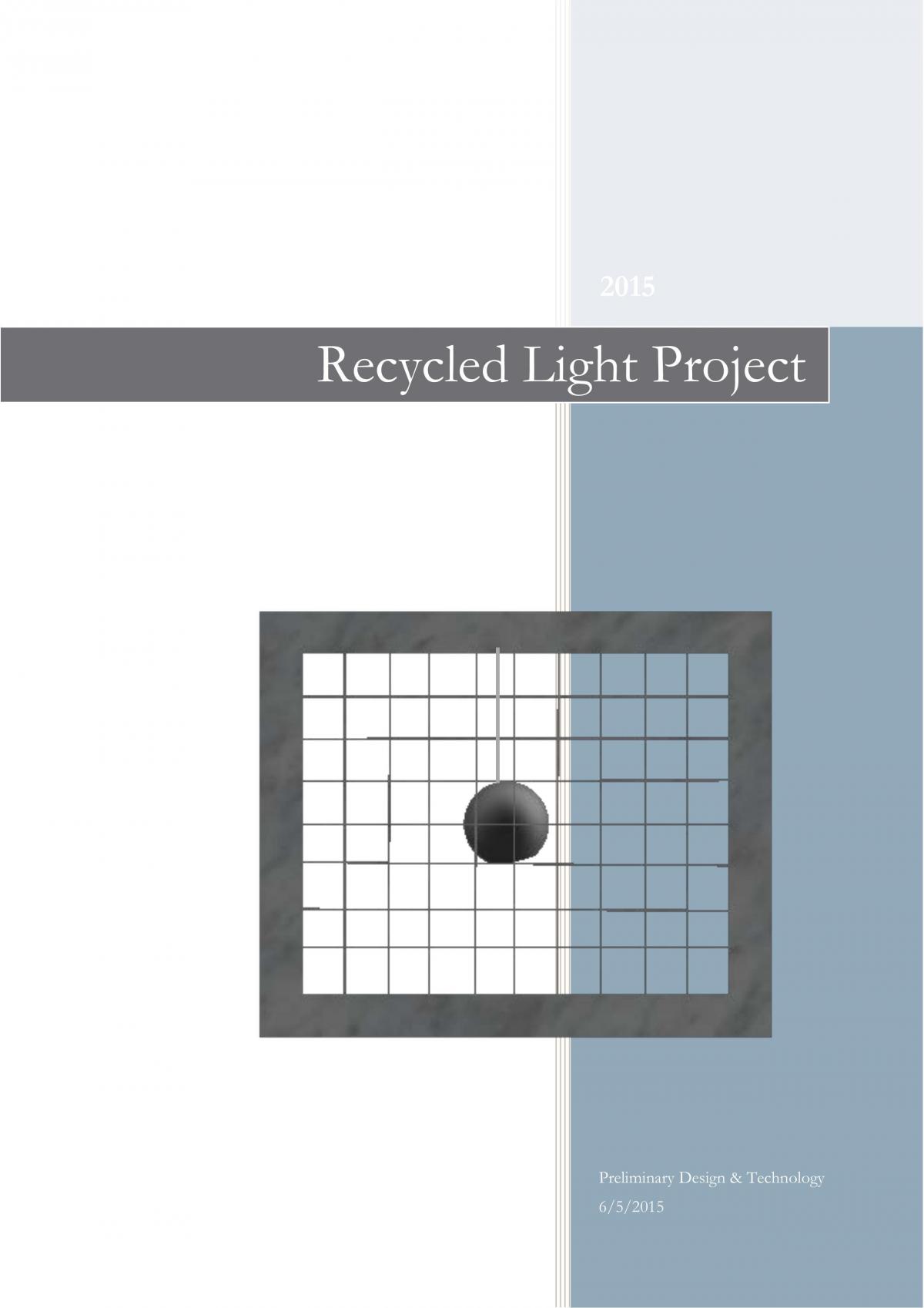 Design and Technology Recycled Light Project - Page 1