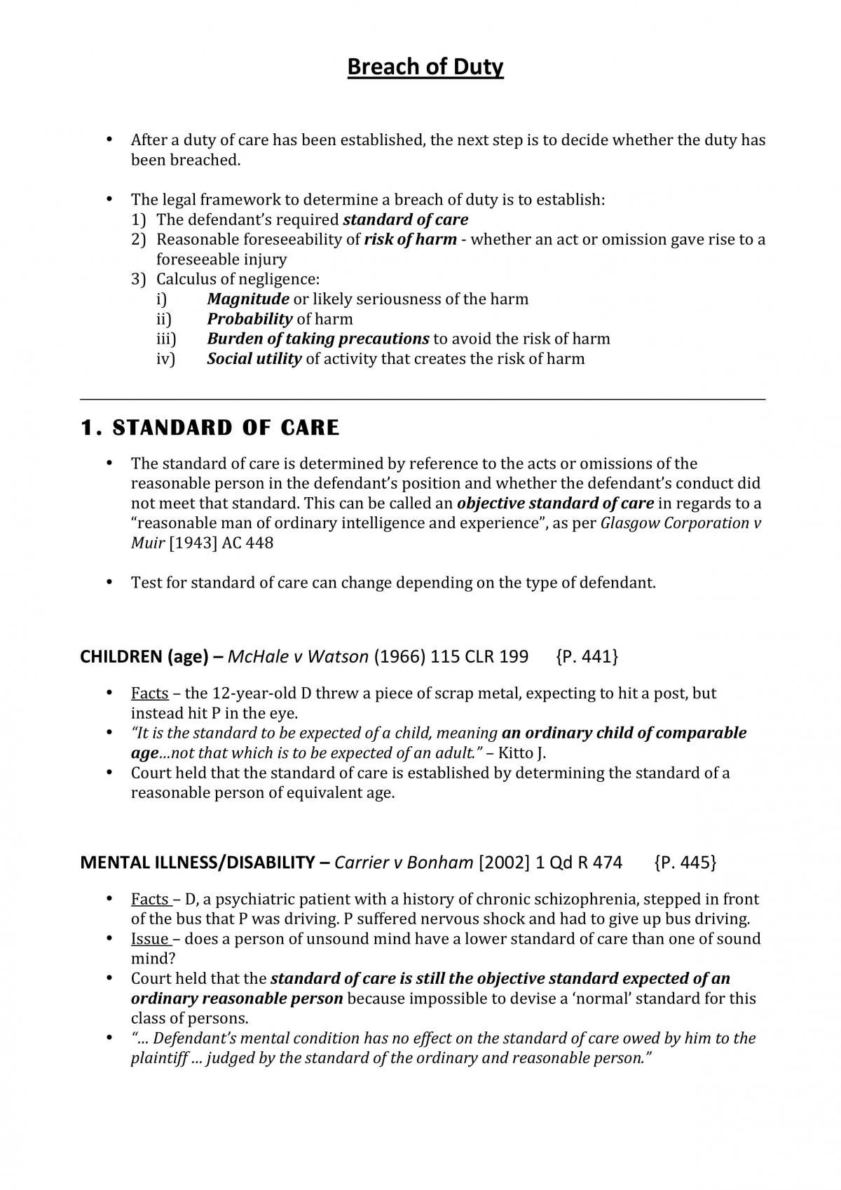LAWS1061 Torts Notes - Page 1