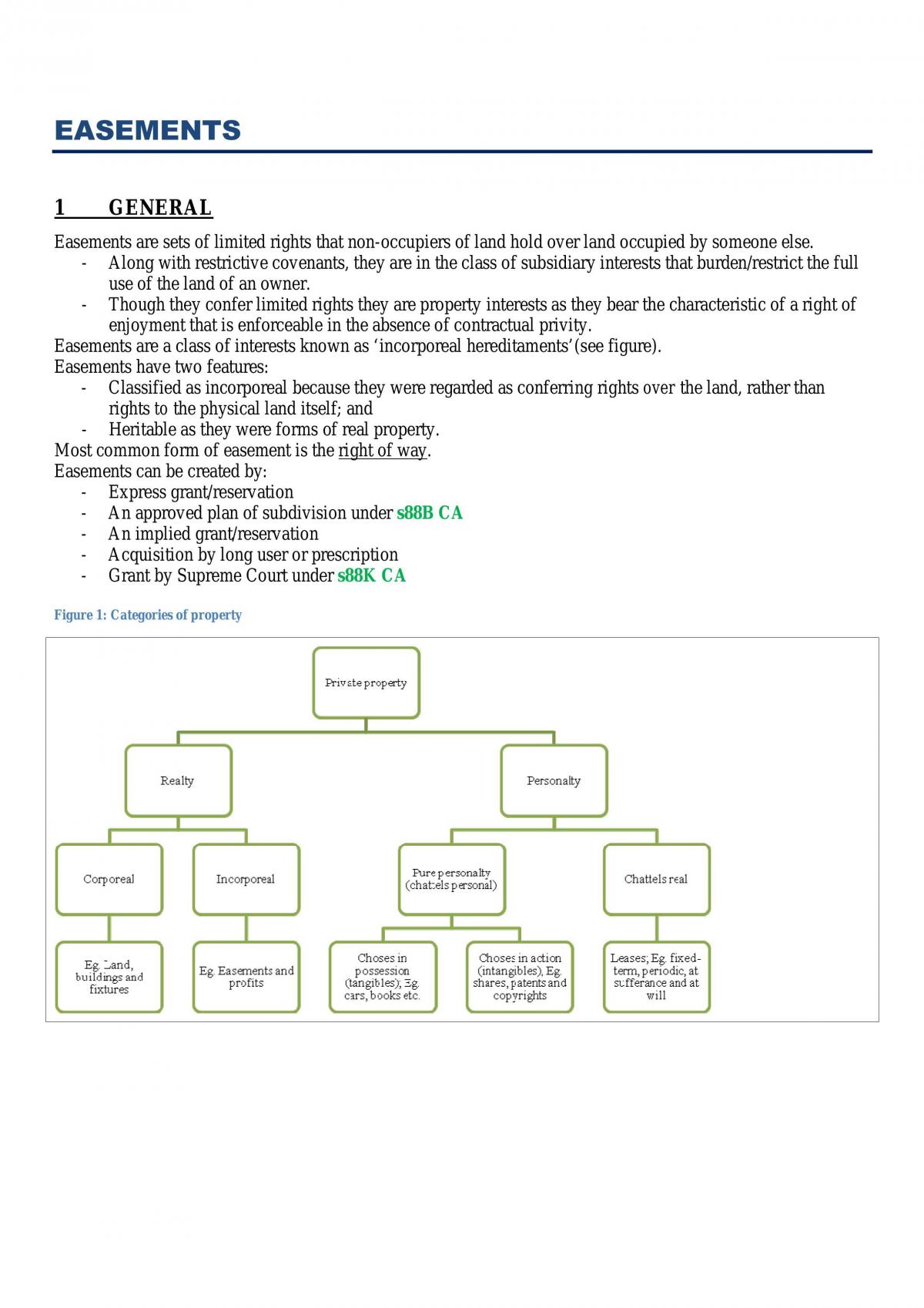 Easements Notes - Page 1
