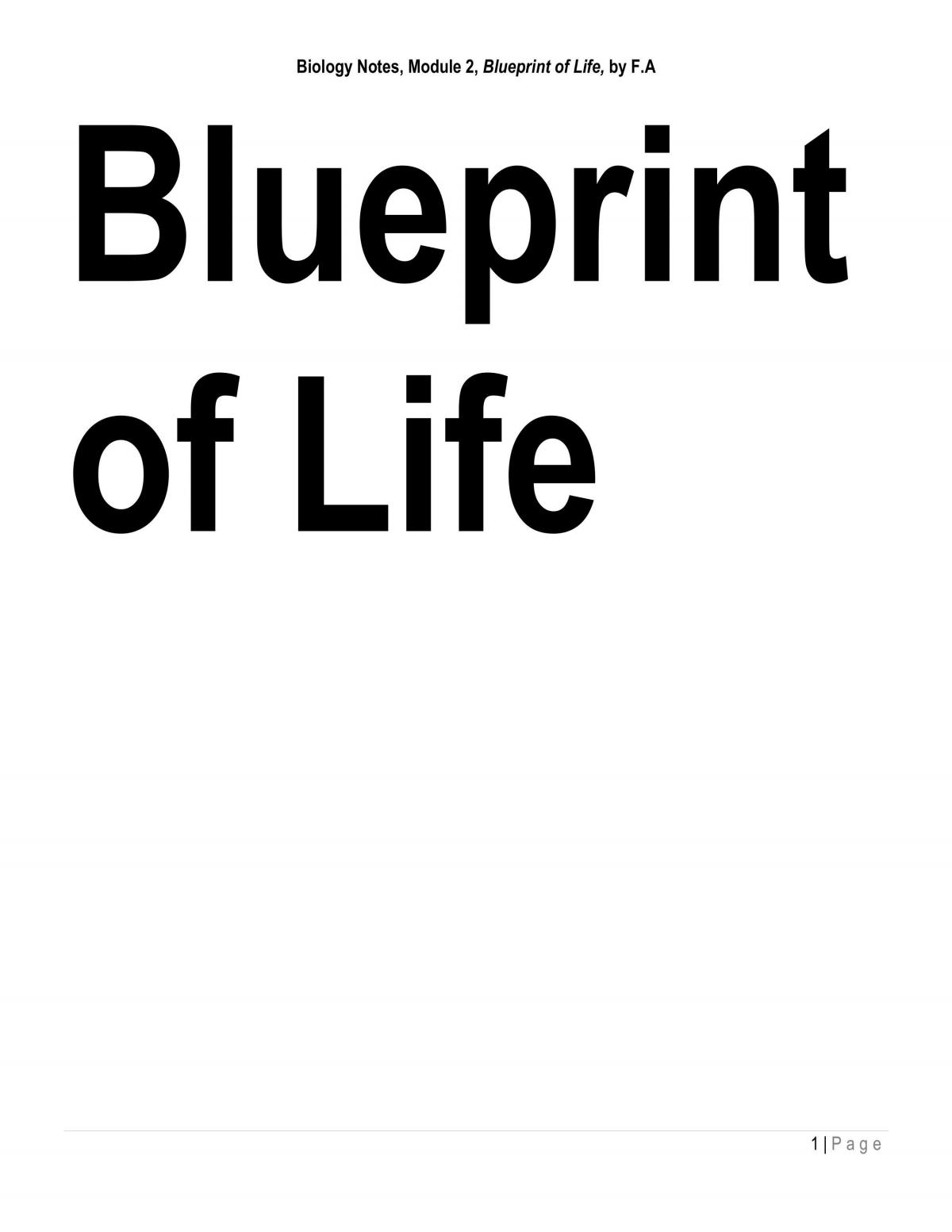 Blueprint of Life Notes - Page 1