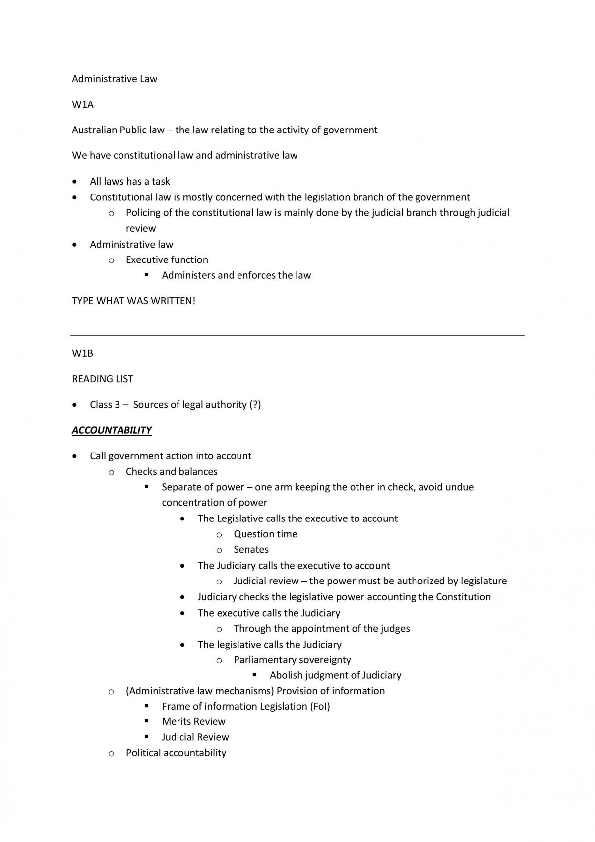 Class Notes - Page 1