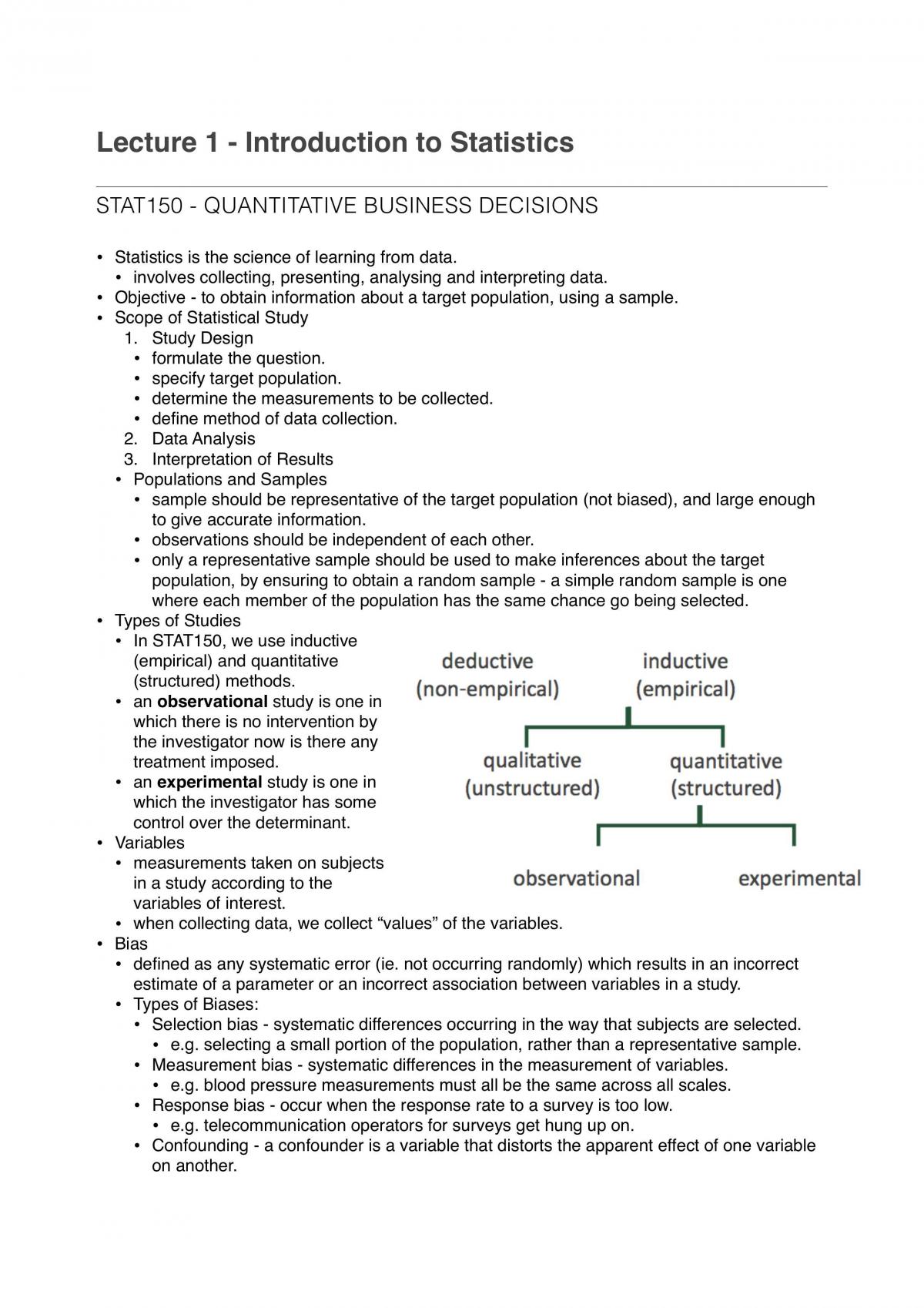 STAT150 - Study Notes - Page 1