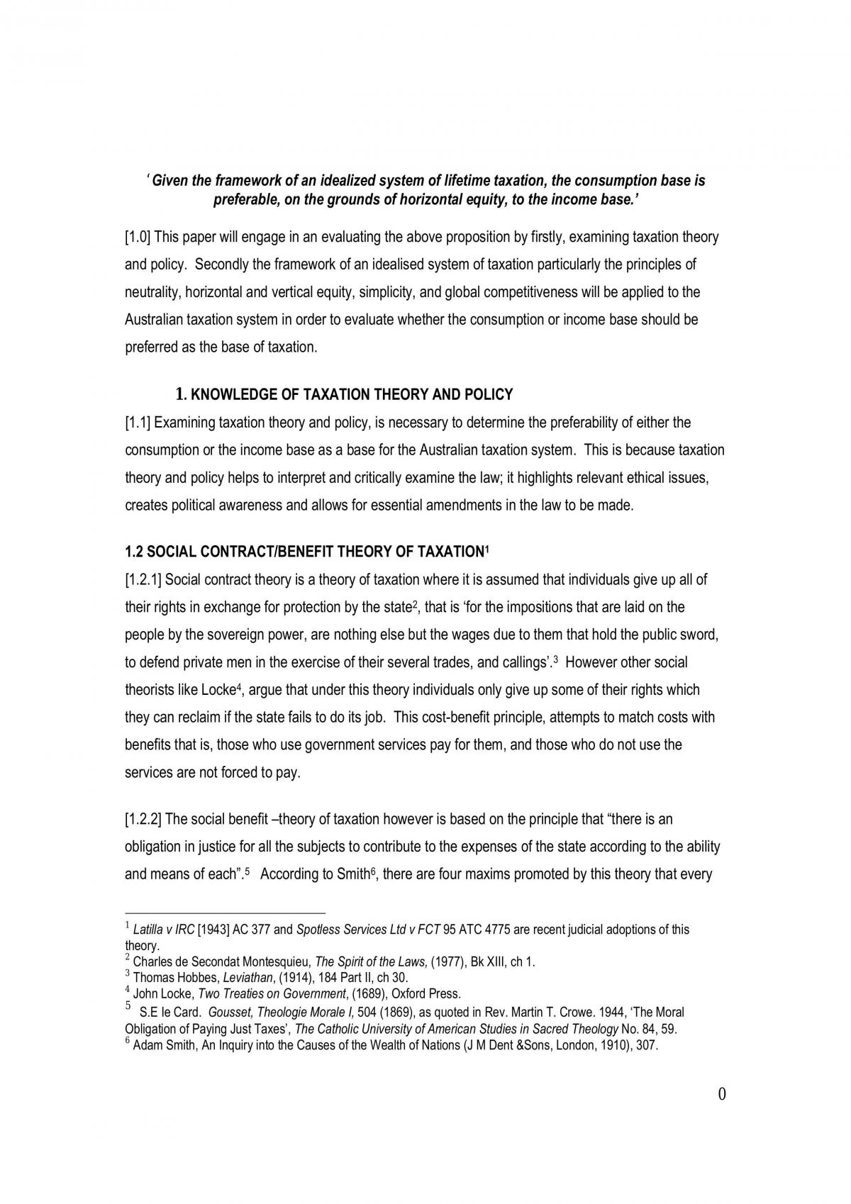 Taxation-Research Essay Examinin Taxation Theory And Policy In Relation To The Principles Of Neutrality, Horizontal And Vertical Equity, Simplicity And Global Competitiveness - Page 1