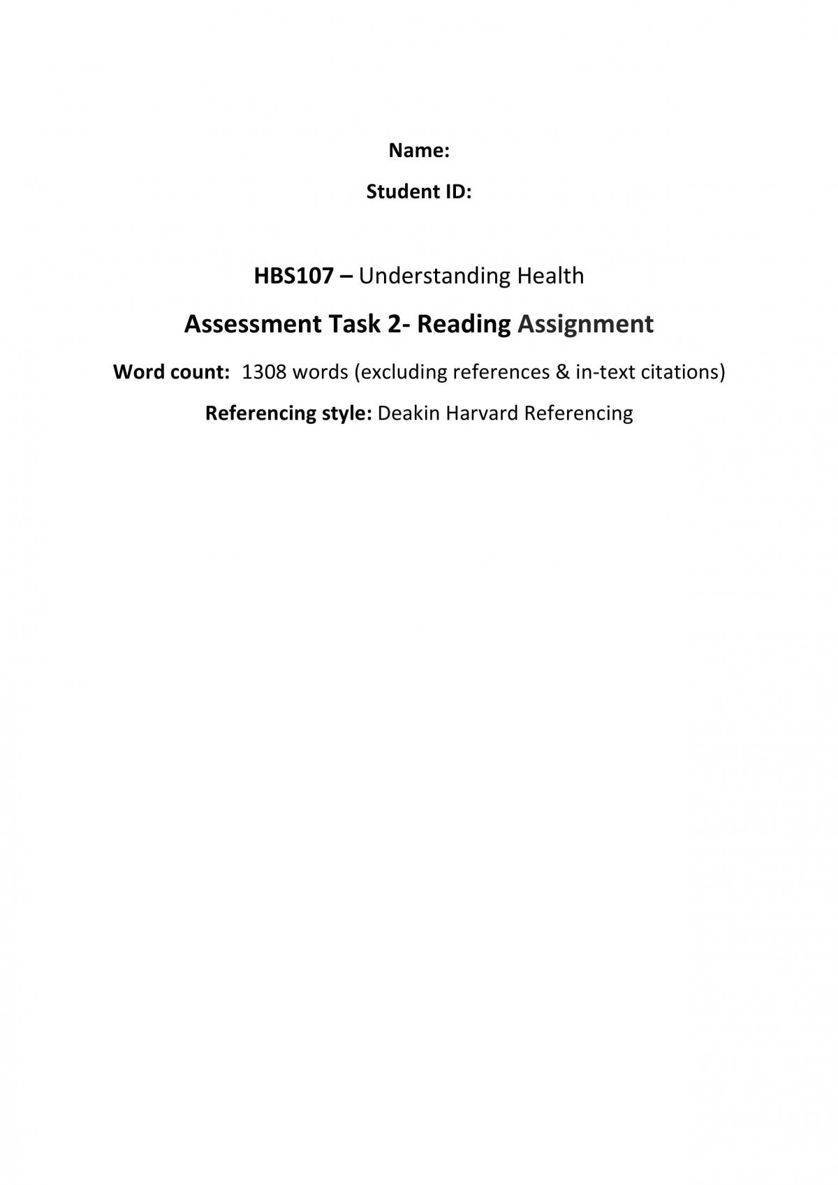 HBS107 AT 2 -  Research Assignment  - Page 1