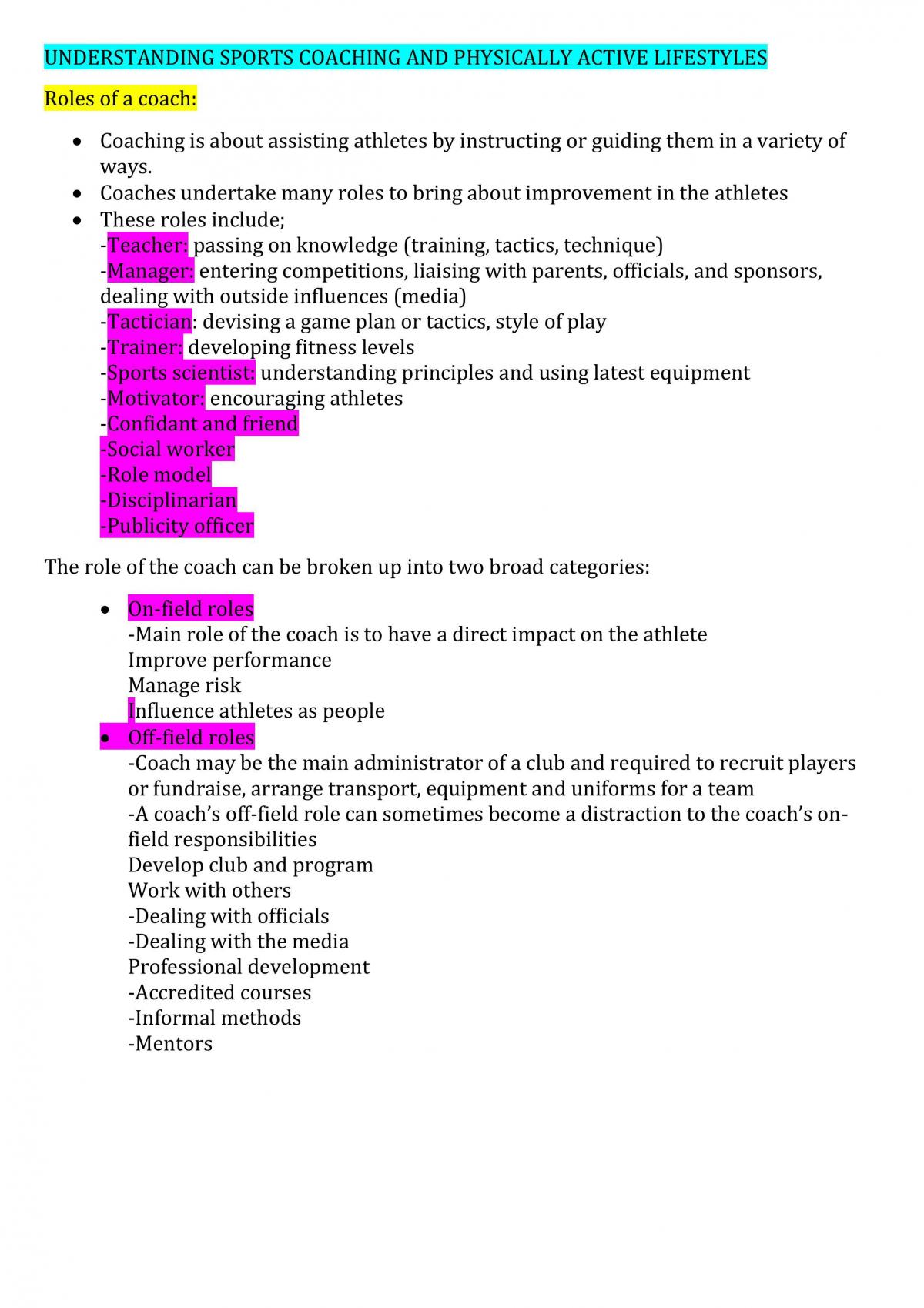 PDHPE VCE Notes - Page 1