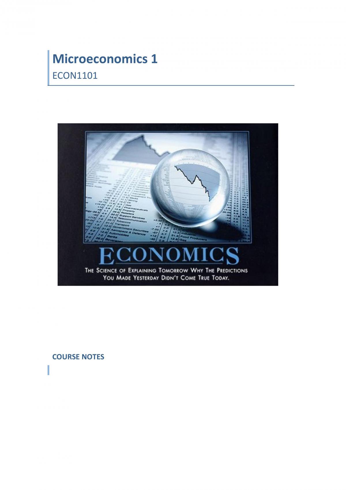 Textbook notes and summary for ECON1101 - Page 1