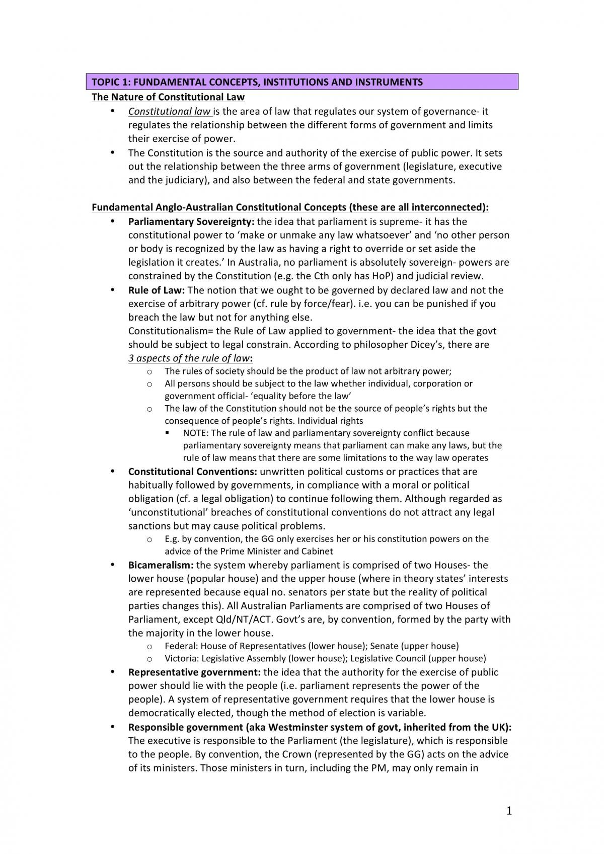 Constitutional Law Full Notes - Page 1