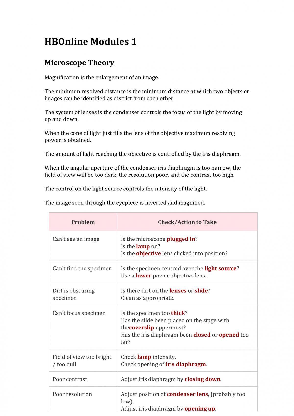 BIOL1003 HBonline1 Notes - Page 1