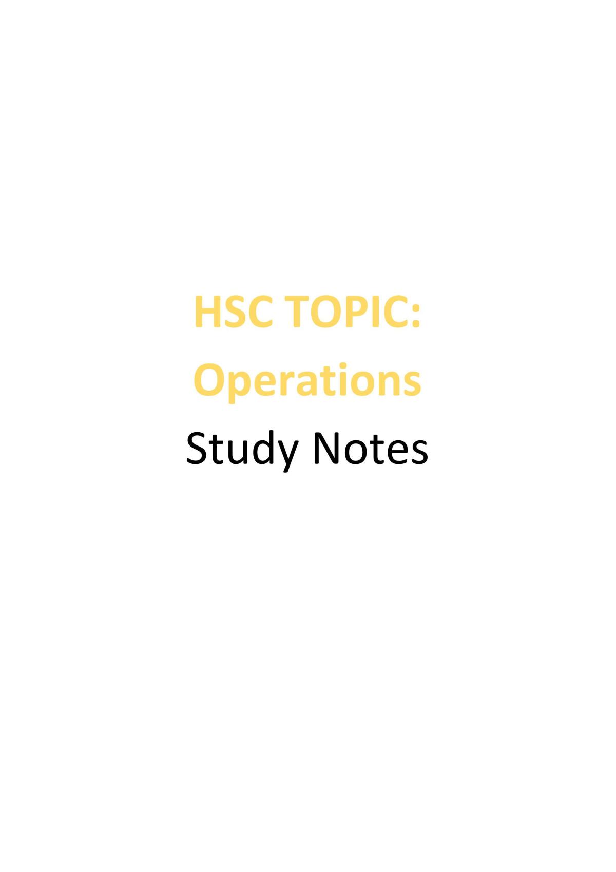 Operations Notes - Page 1