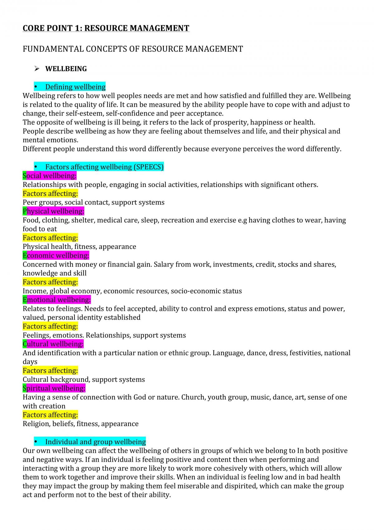 CAFS CORE 1, 2 & 3 Study Notes Complete  - Page 1