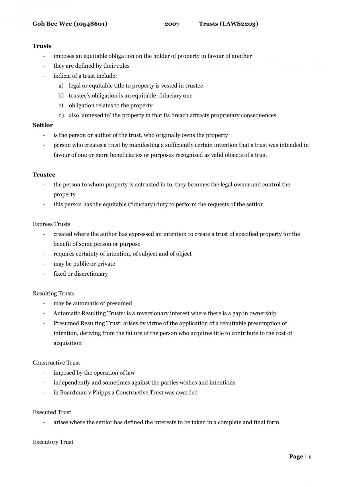 Trusts - Page 1