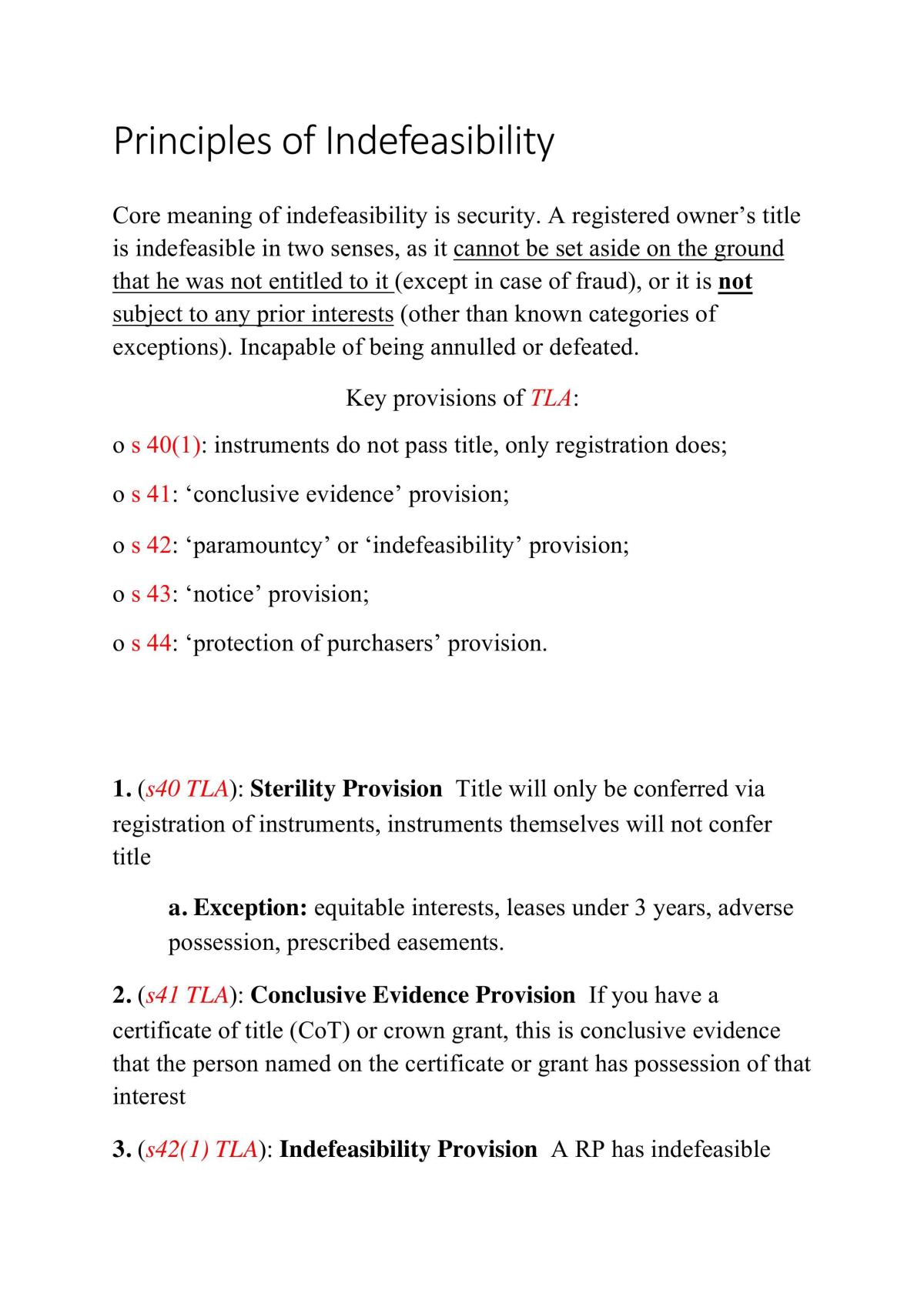 Property Law B Exam Notes - Page 1