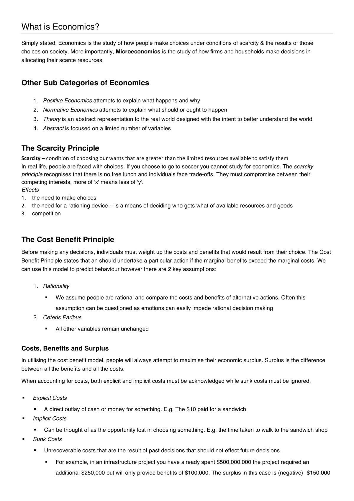 UTS - Microeconomics for Property 16633 - Study Notes - Page 1