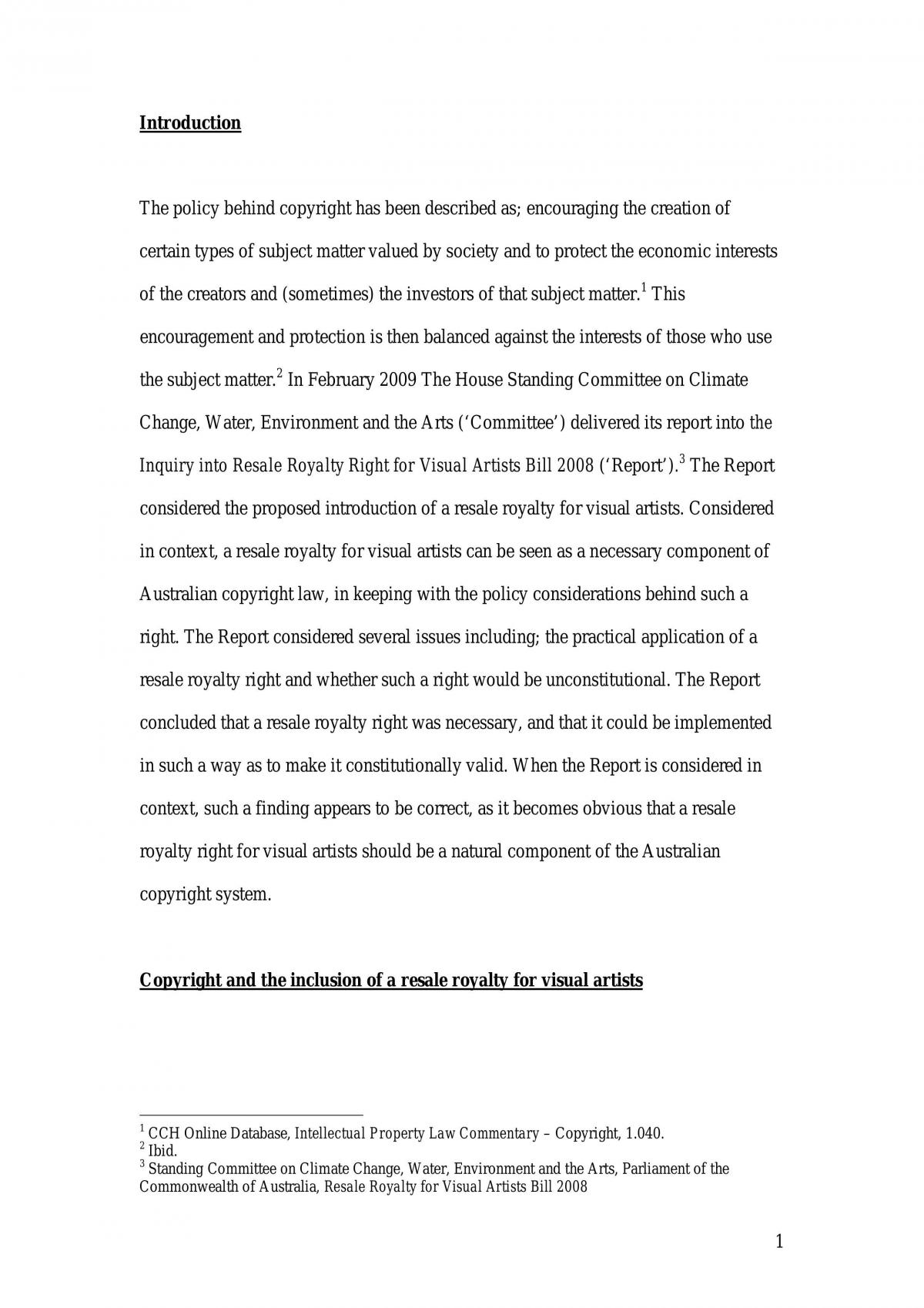 Intellectual Property Law Essay The Resale Royalty Right As A