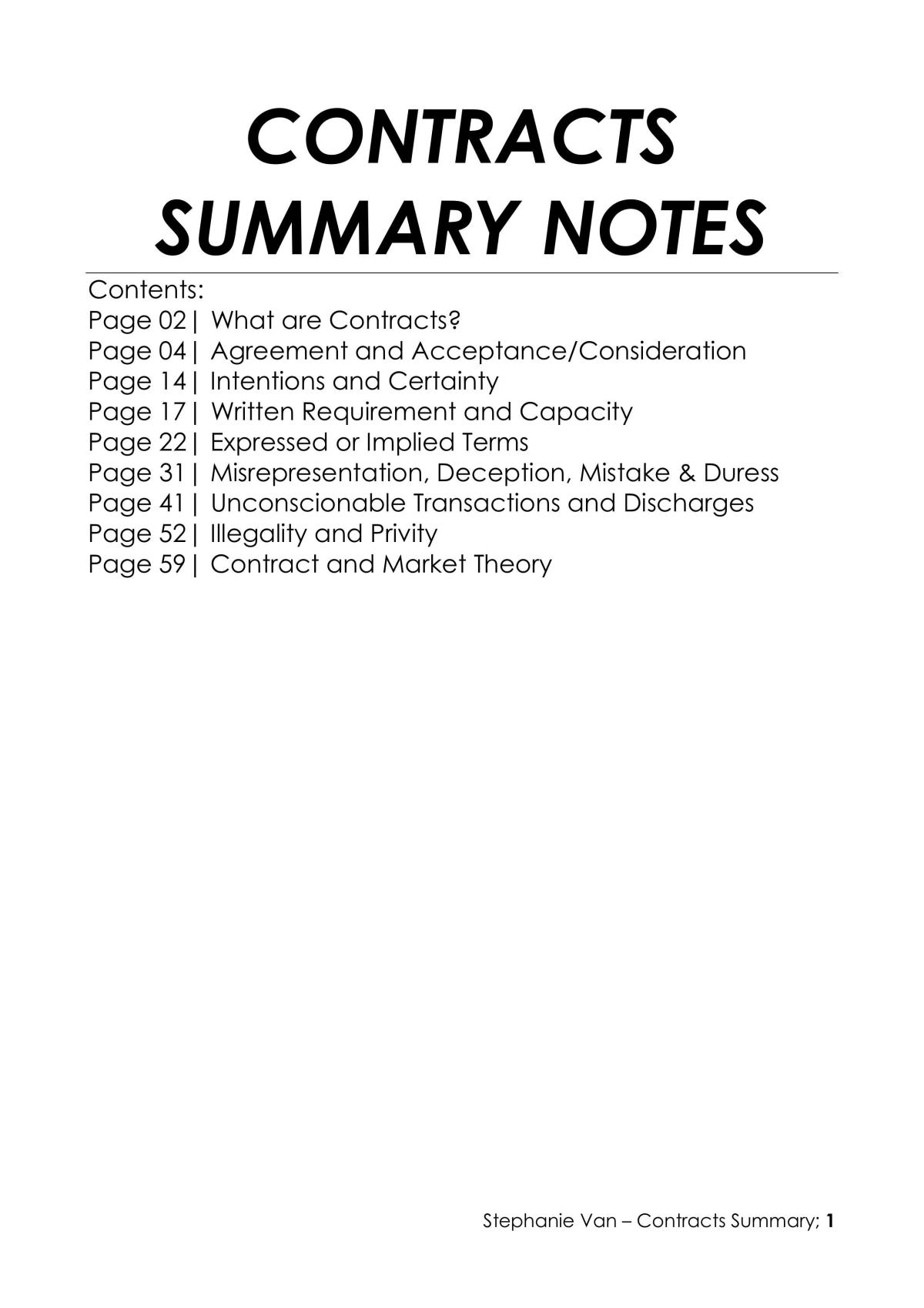 Contracts Comprehensive Notes - Page 1
