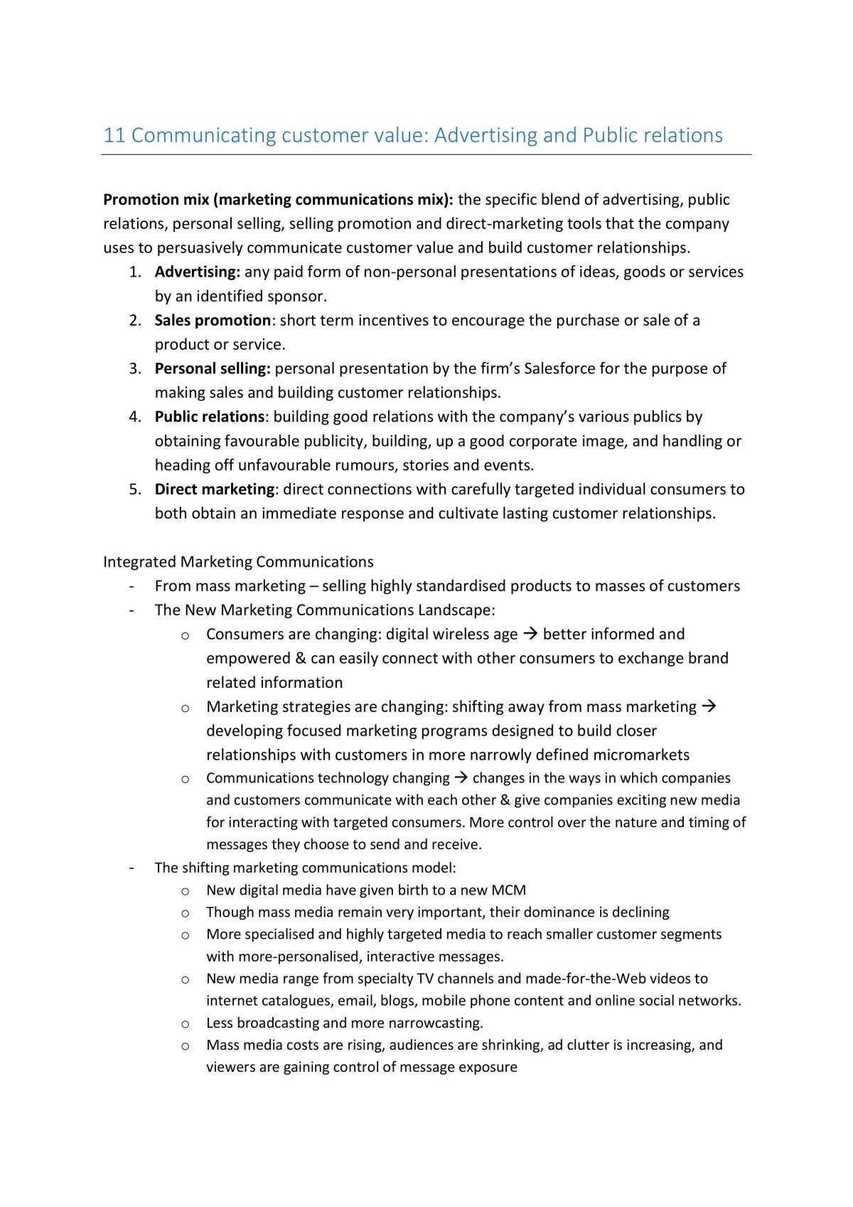 Complete Notes on Chapter 11, Week 11 MARK1012 - Page 1
