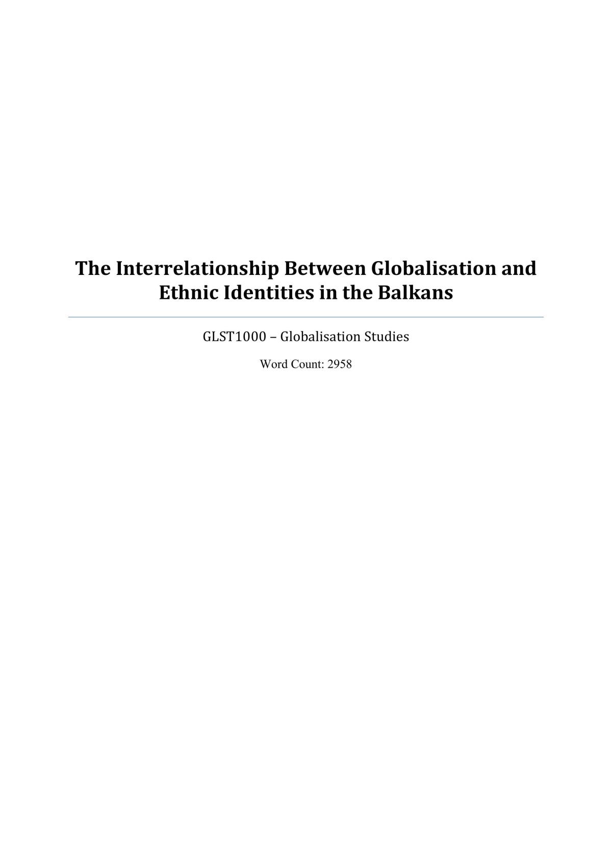 GLST1100 Essay - Page 1