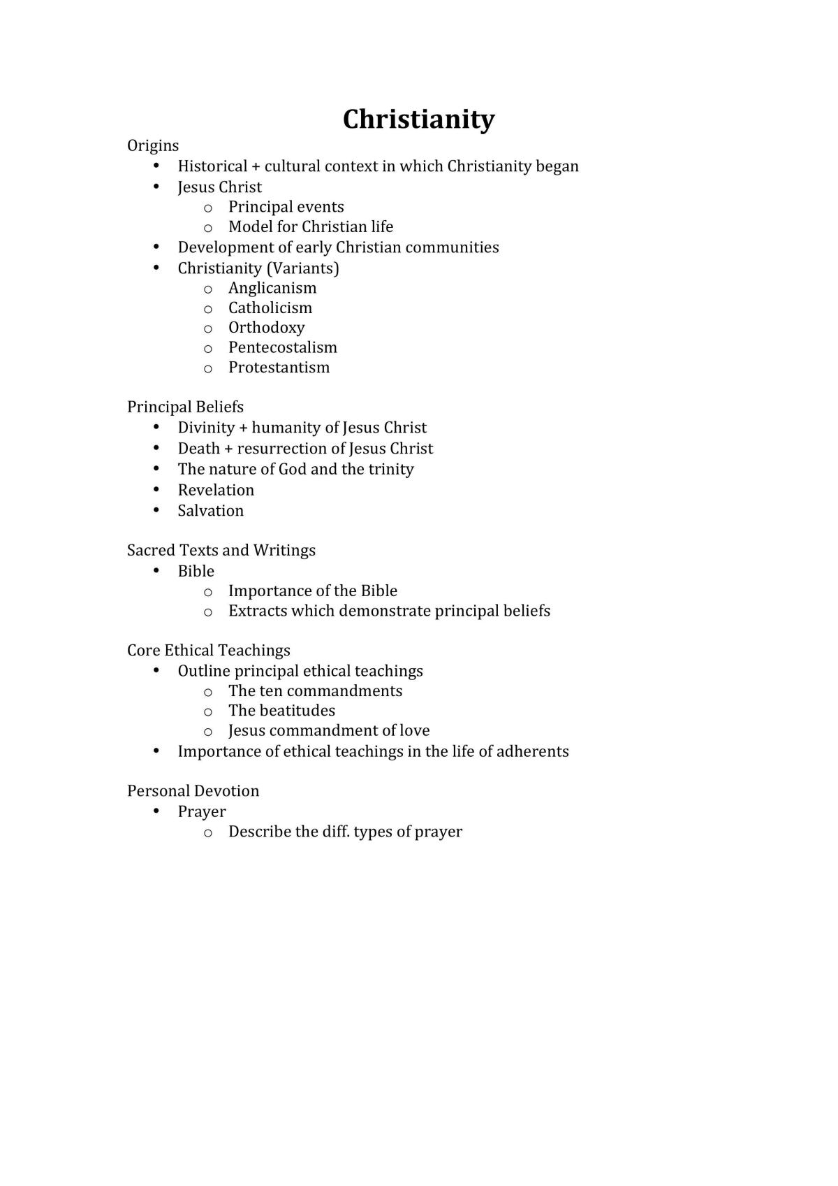 Christianity Basic Depth Study  - Page 1