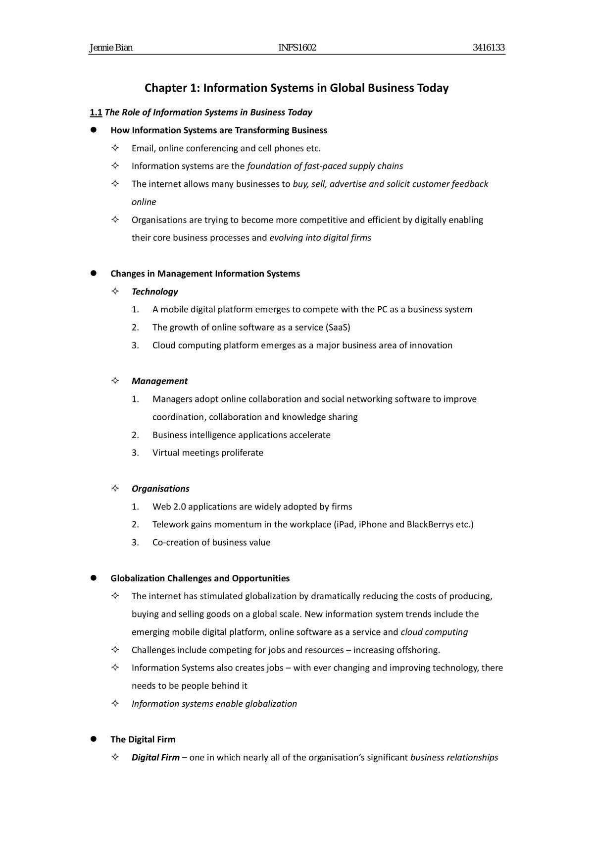INFS1062 Complete Notes - Page 1