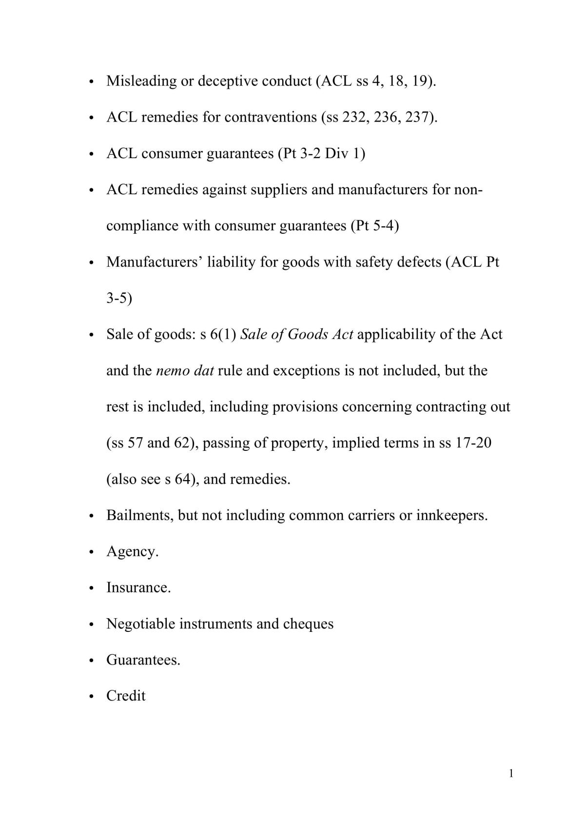Commercial Law Exam Notes - Page 1